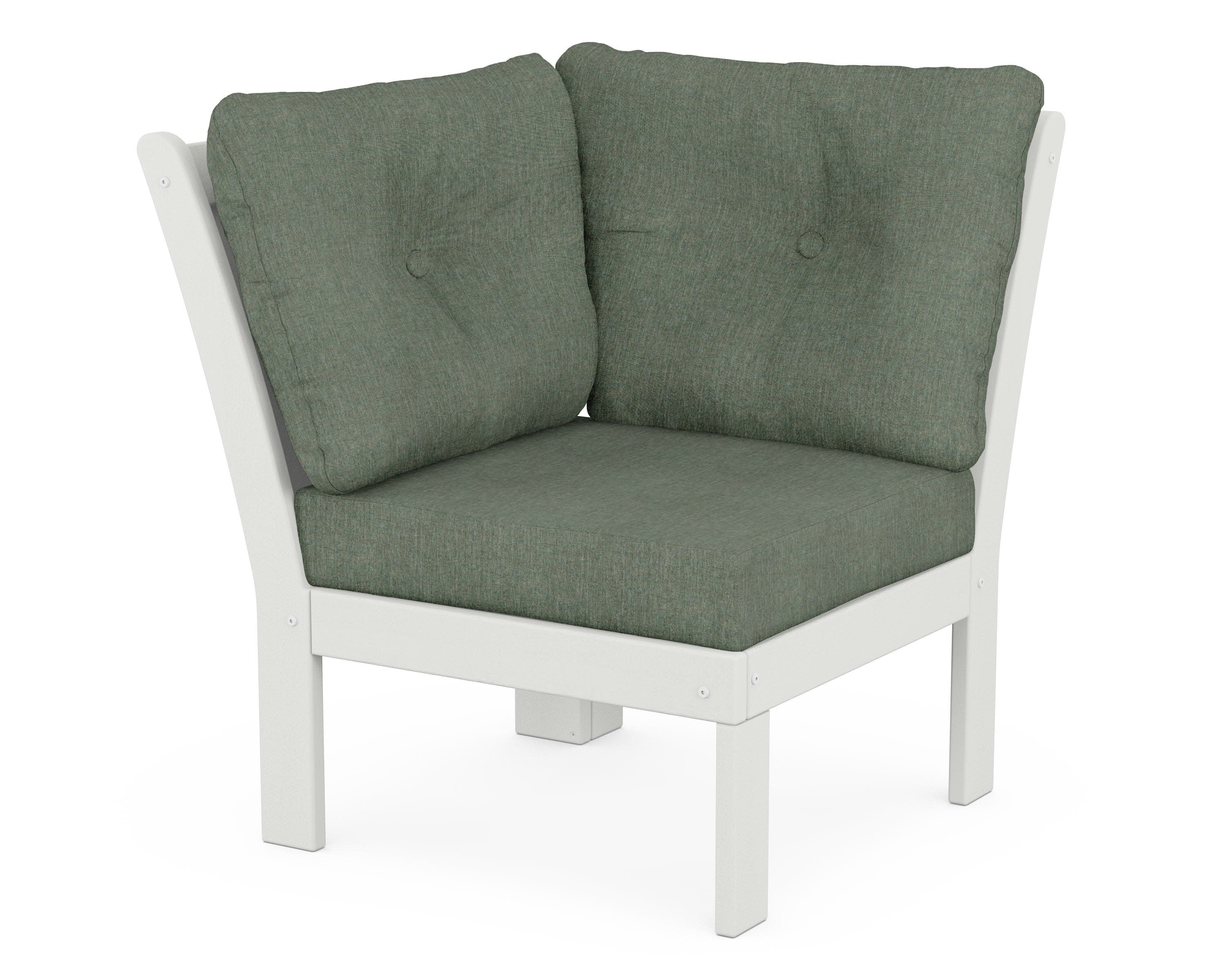 Vineyard Modular Corner Chair in Vintage White / Cast Sage