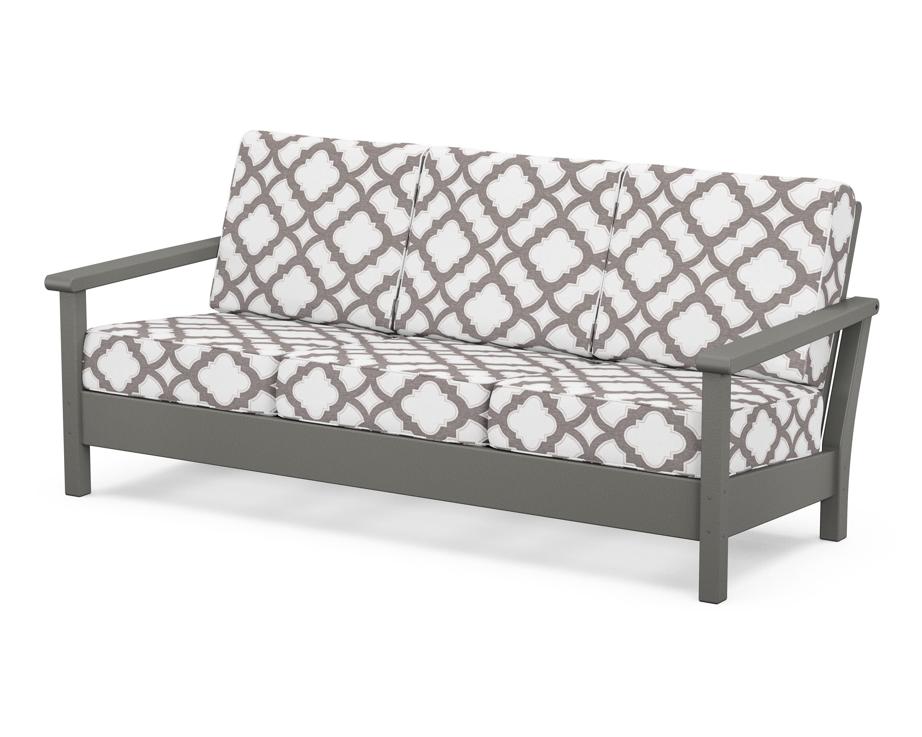 Harbour Deep Seating Sofa in Slate Grey / Trellis Grey Mist