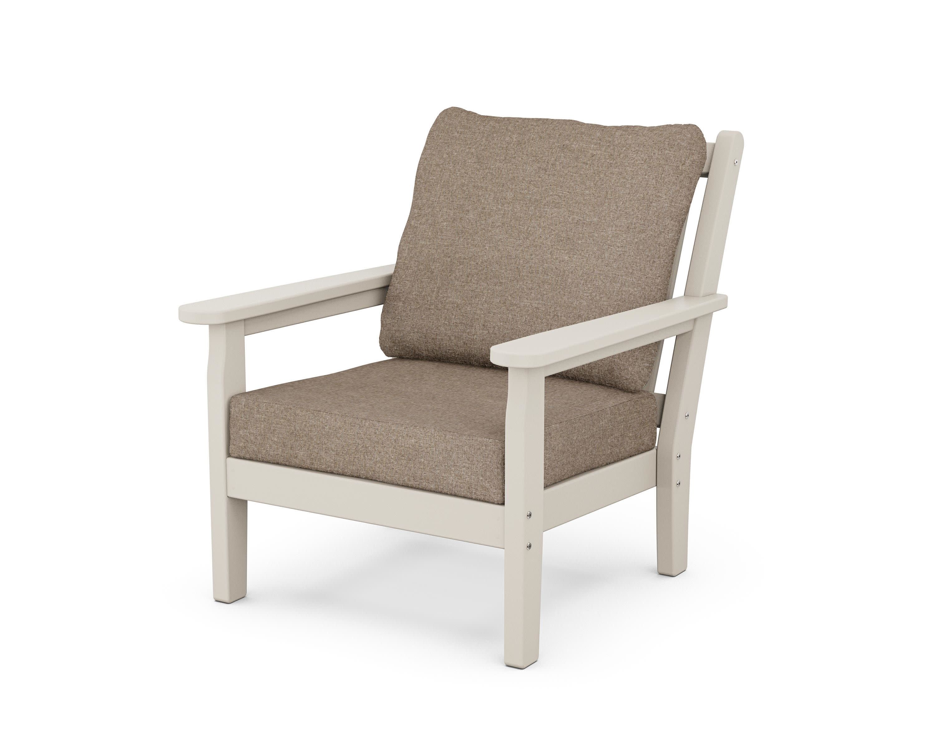 Chippendale Deep Seating Chair in Sand / Spiced Burlap