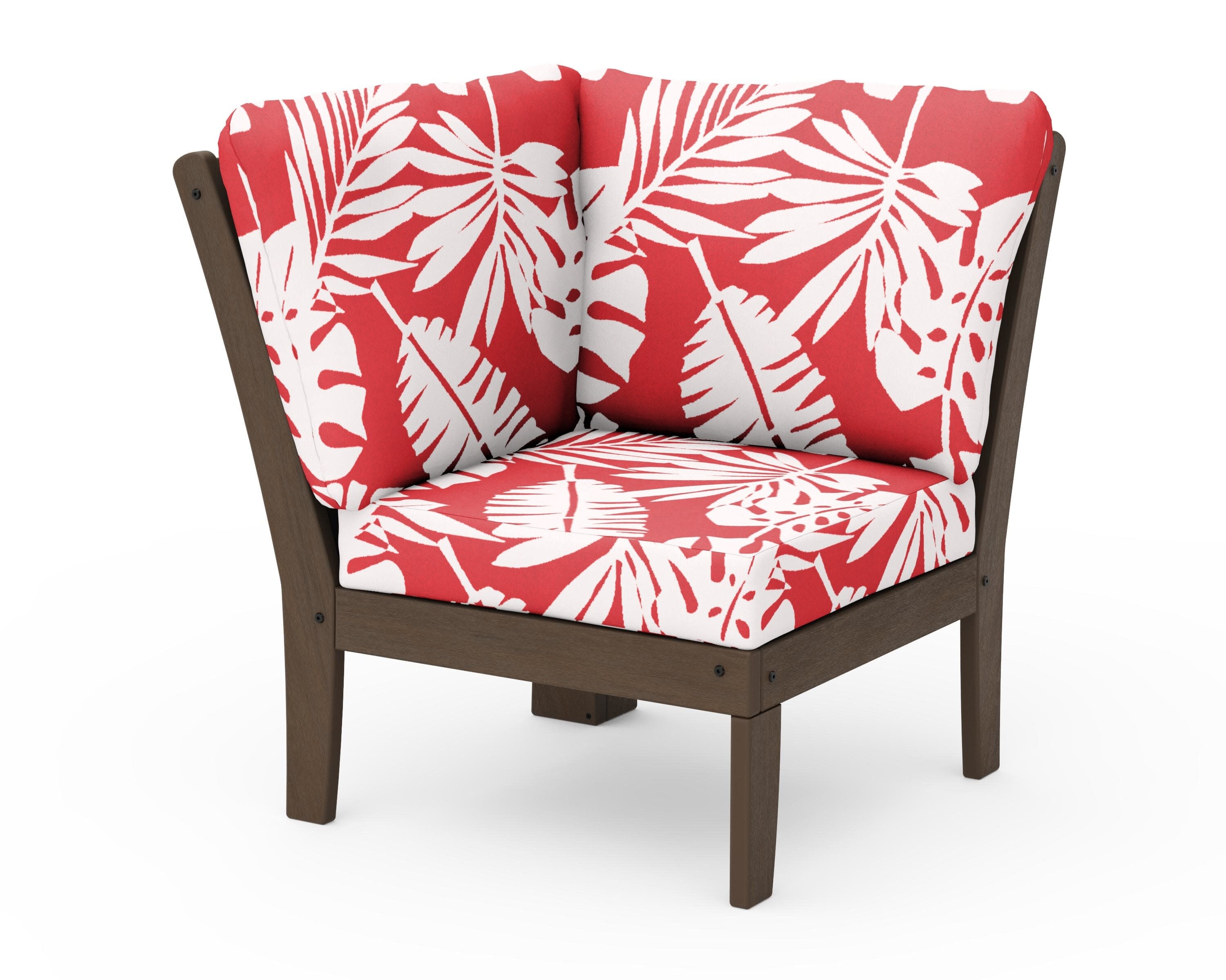 Braxton Modular Corner Chair in Kona / Leaf Crimson