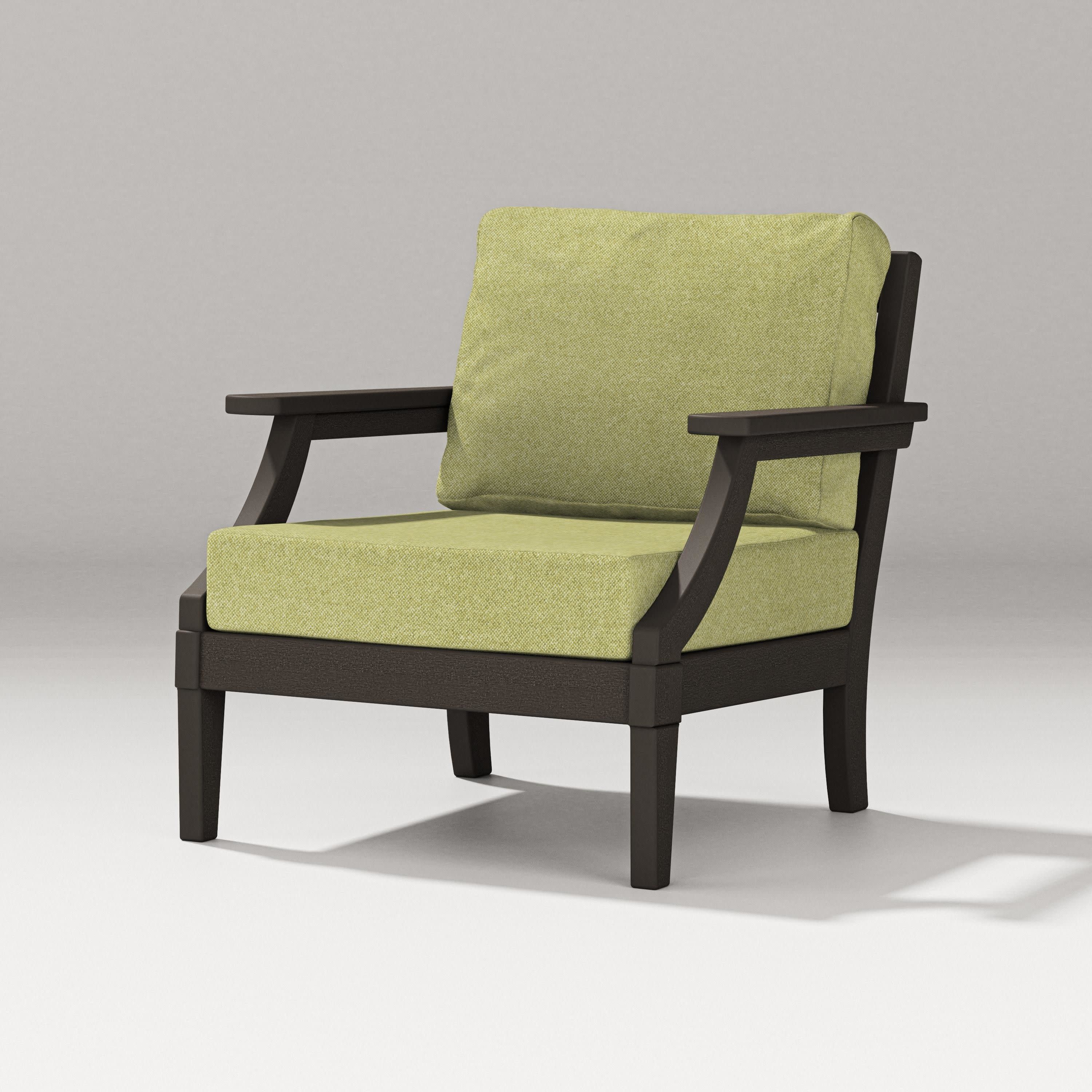 Estate Lounge Chair in Vintage Coffee / Chartreuse Boucle