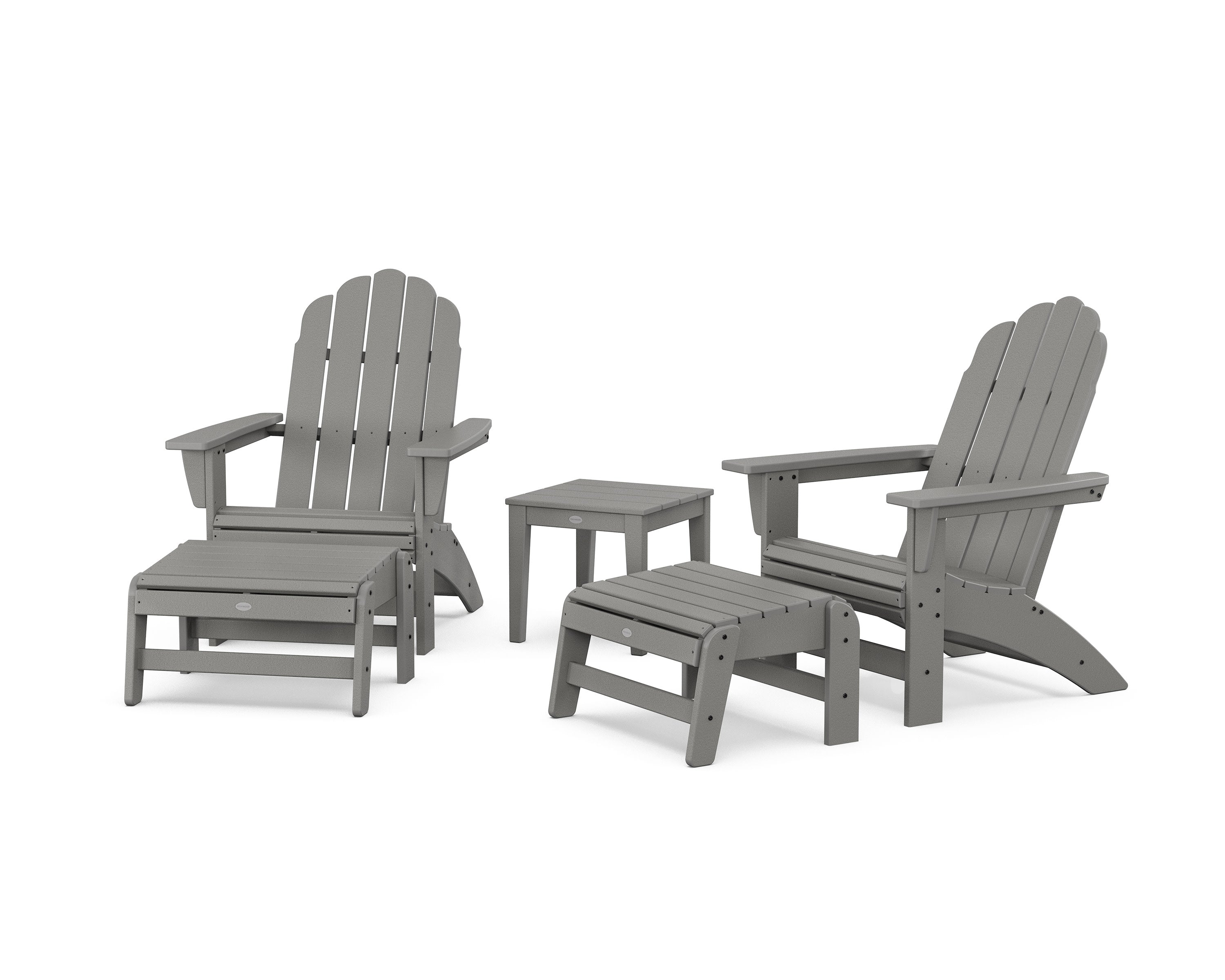 5-Piece Vineyard Grand Adirondack Set in Slate Grey