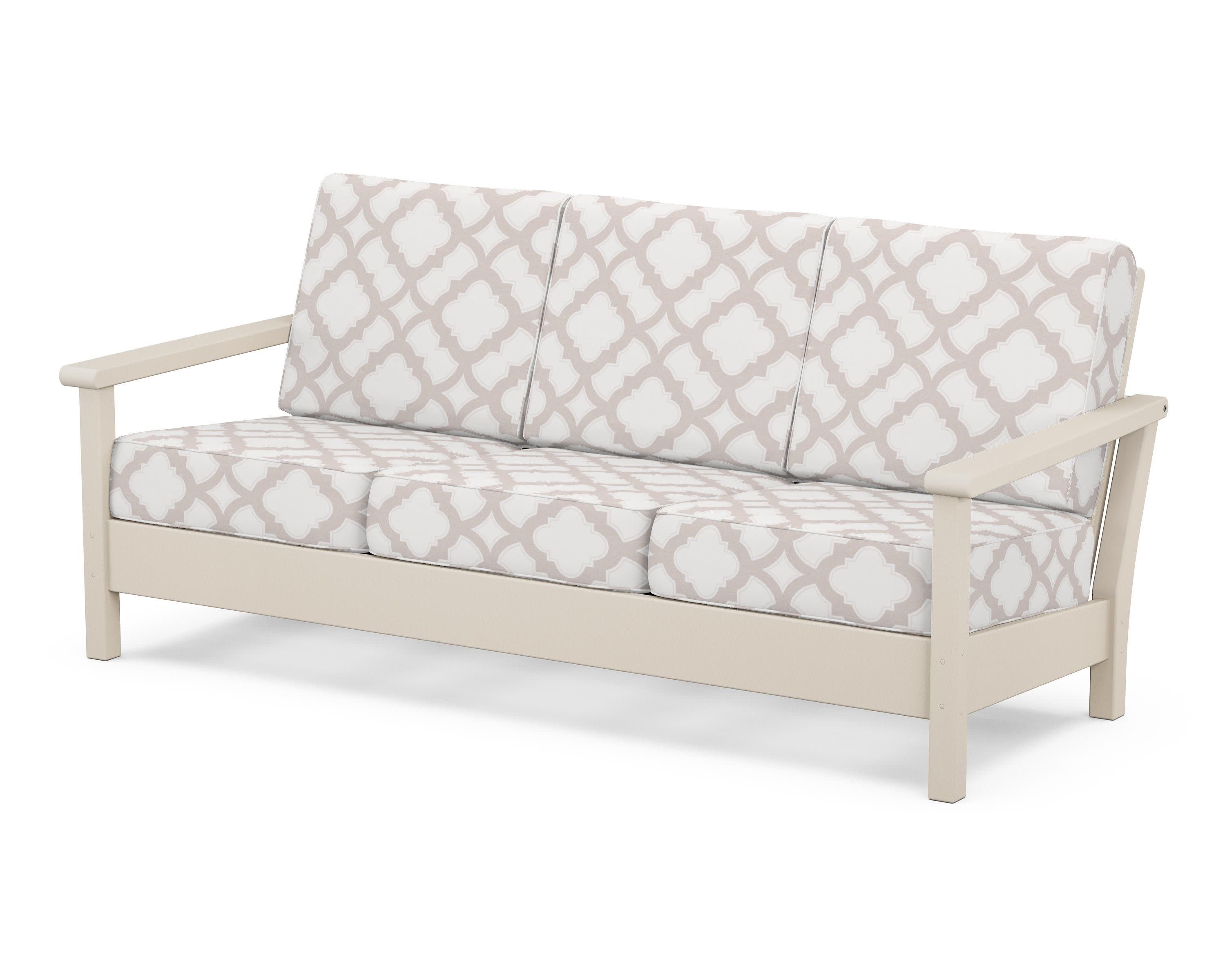 Harbour Deep Seating Sofa in Sand / Trellis Dune Burlap