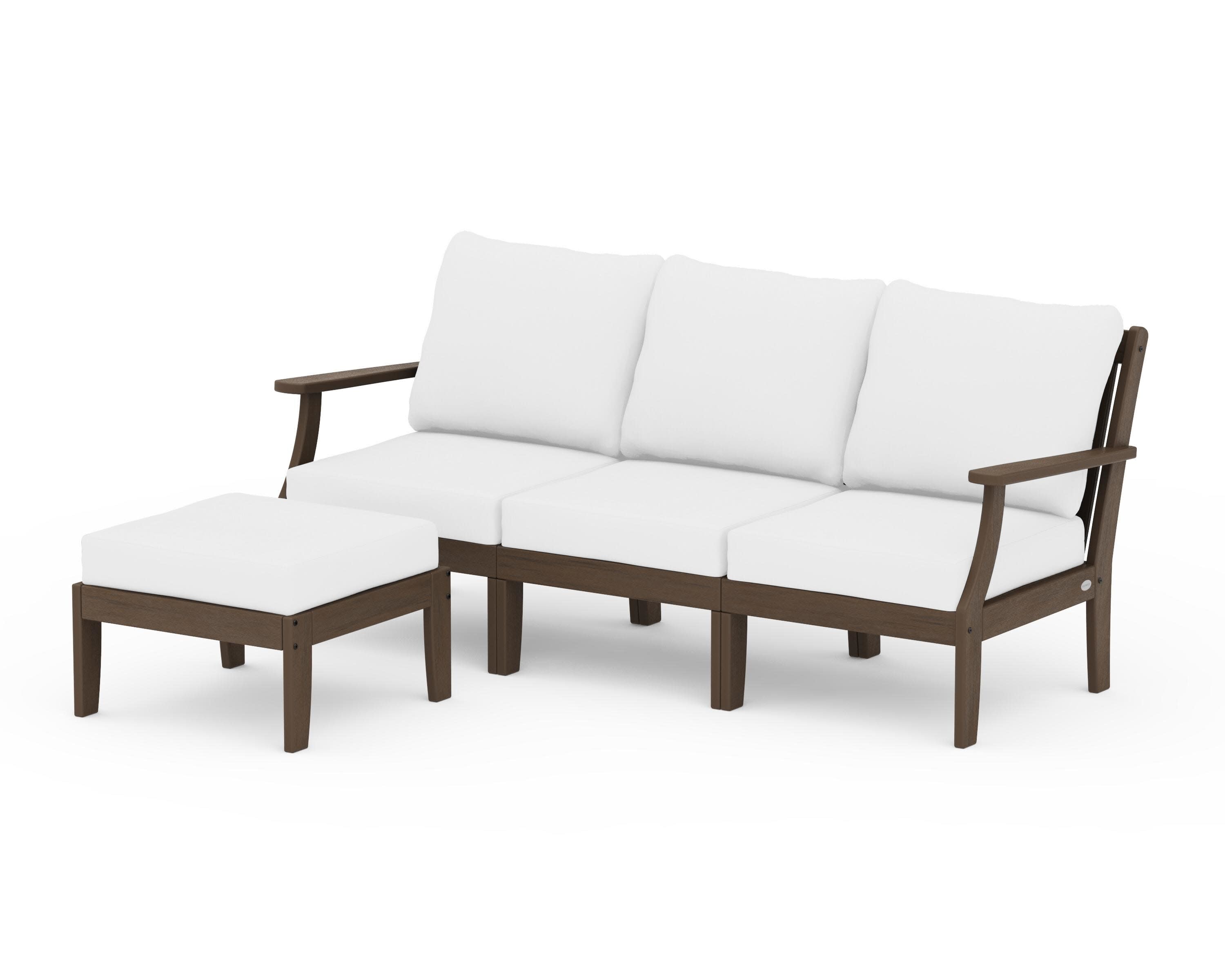 Braxton Modular 4-Piece Deep Seating Set with Ottoman in Kona / Natural