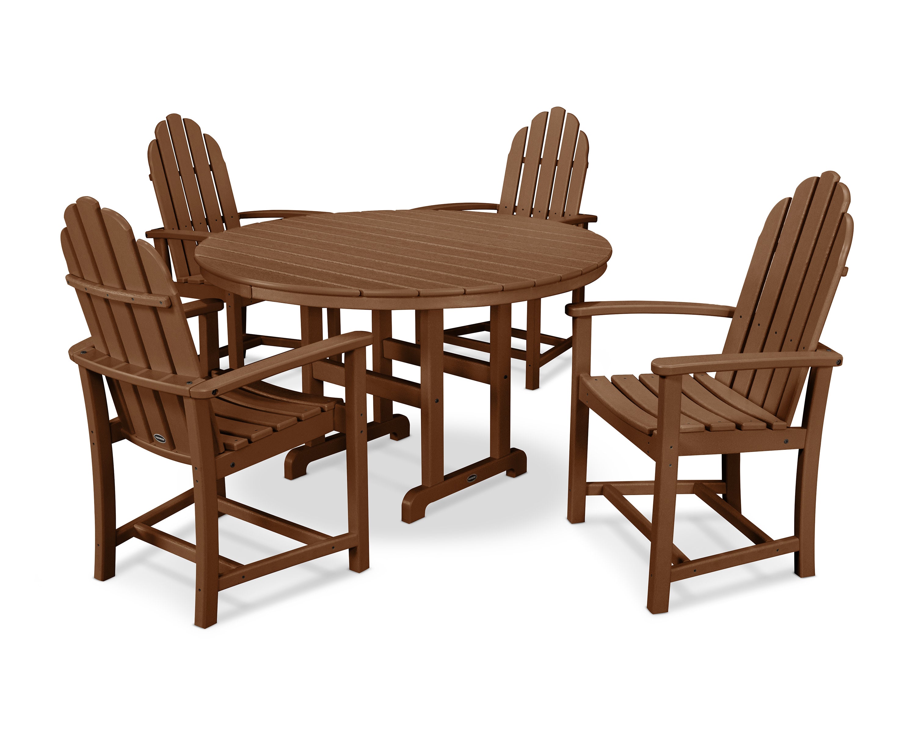 Classic Adirondack 5-Piece Round Farmhouse Dining Set in Teak