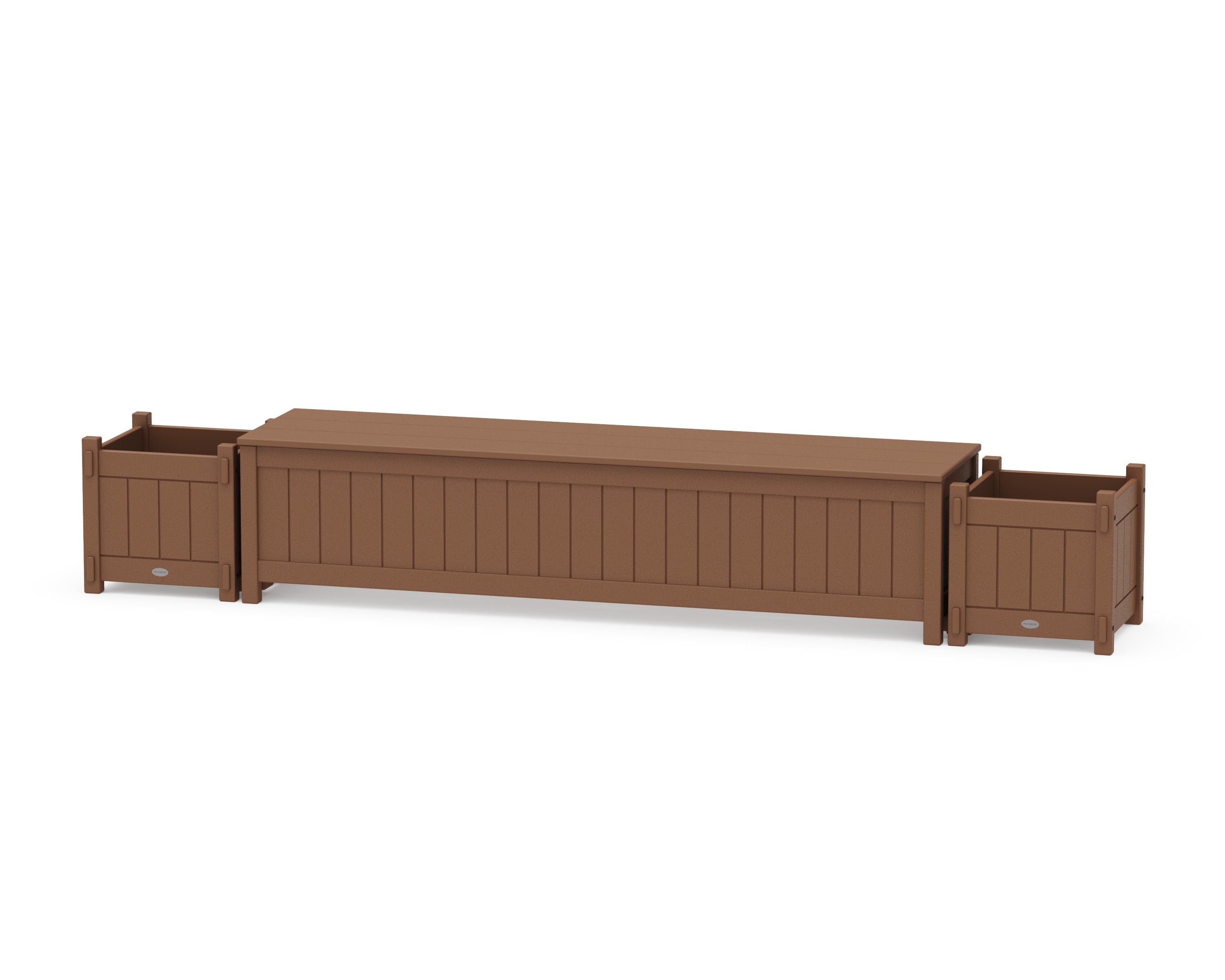 72" Vineyard Straight Planter Storage Bench Set in Teak
