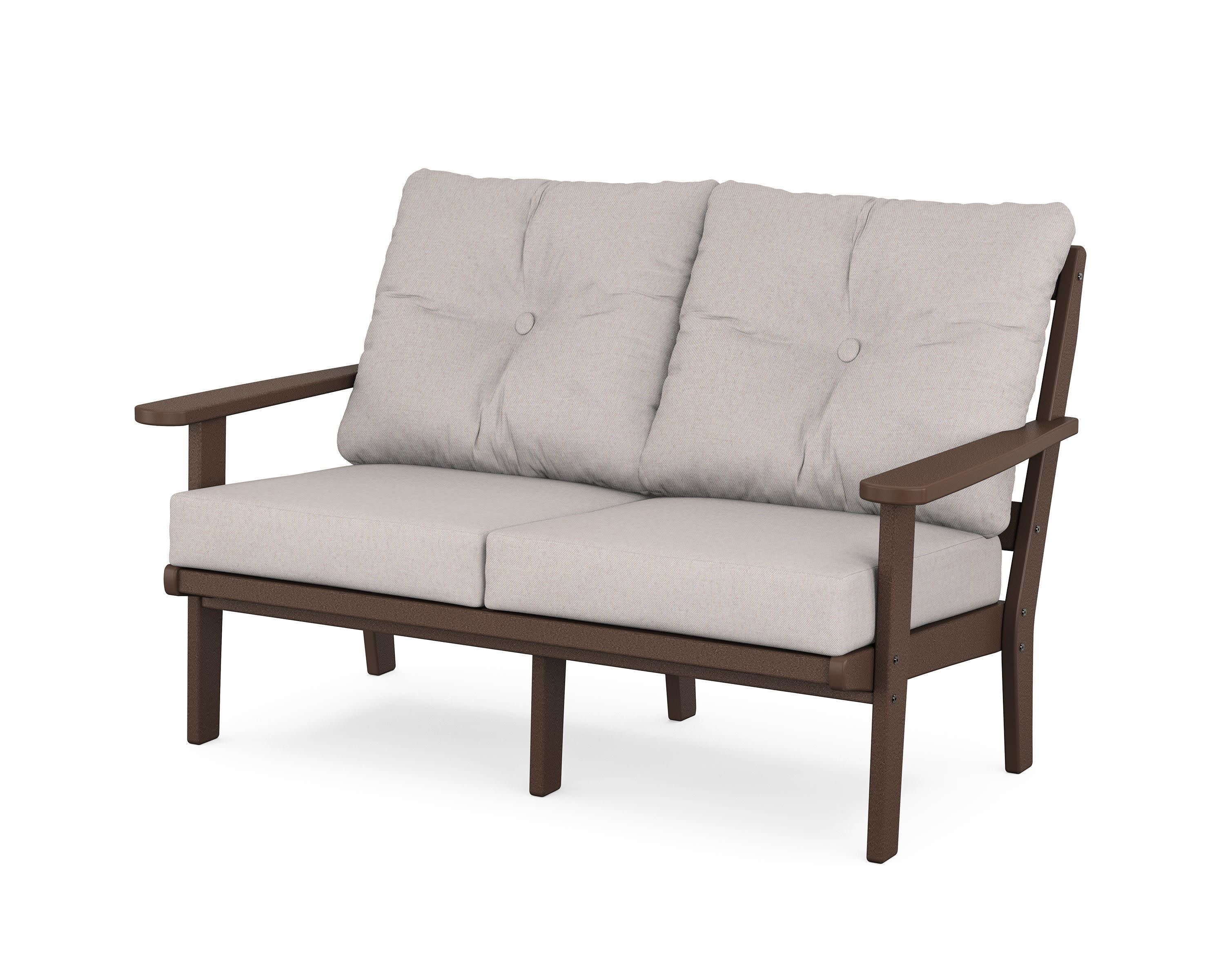 Mission Deep SeatingLoveseat in Mahogany / Dune Burlap