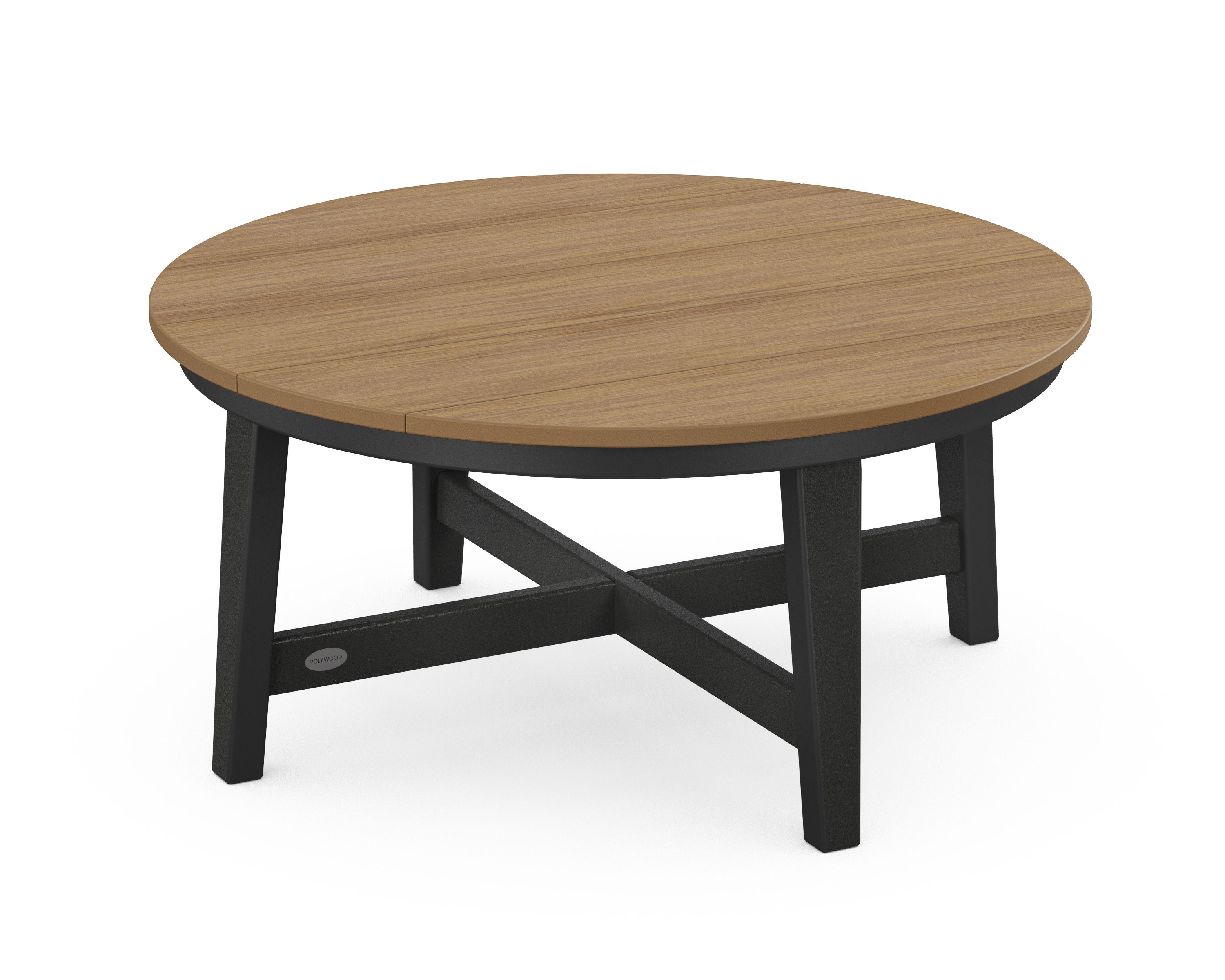 Newport 36" Round Coffee Table in Black / Natural