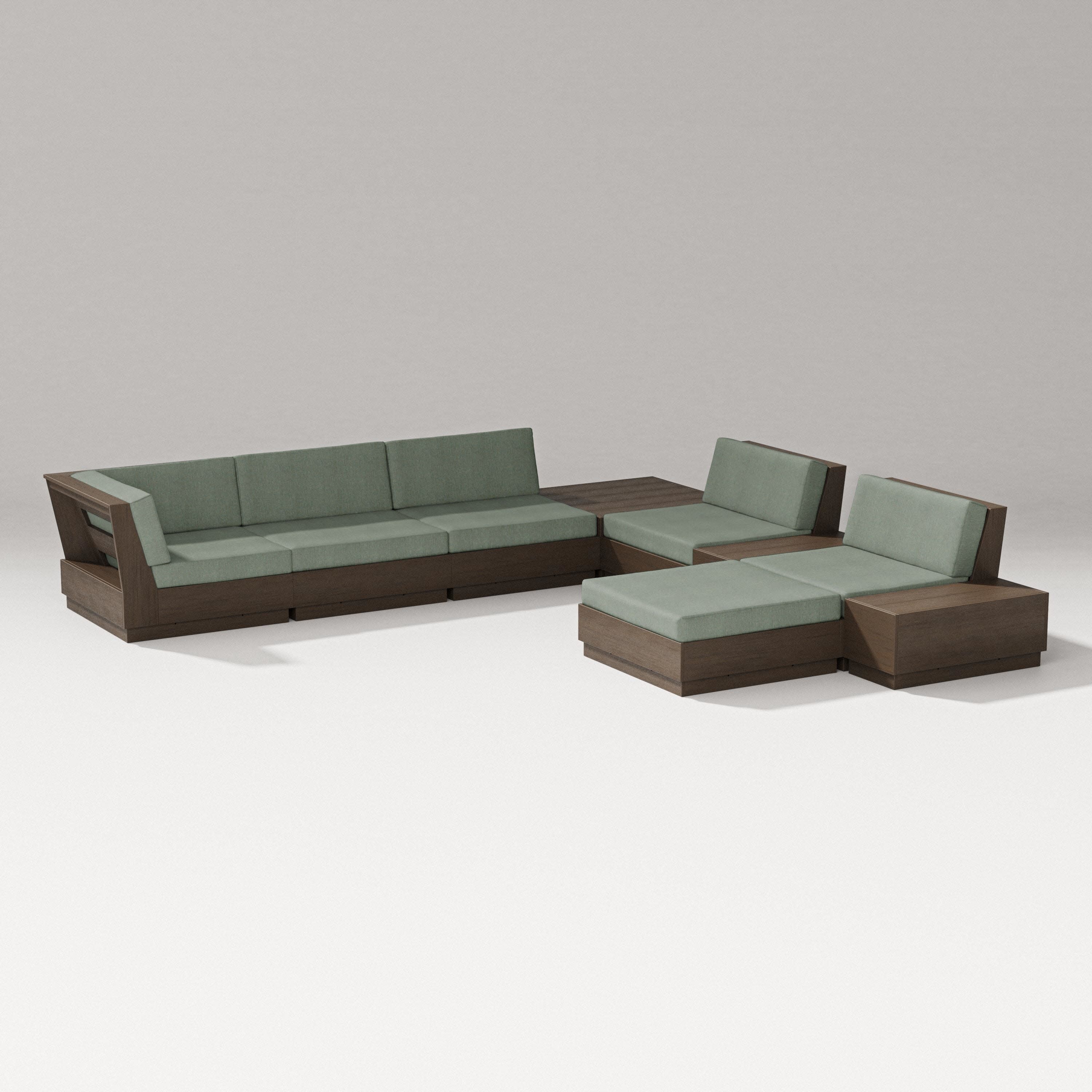 Elevate 9-Piece Conversation Sectional in Kona / Cast Sage