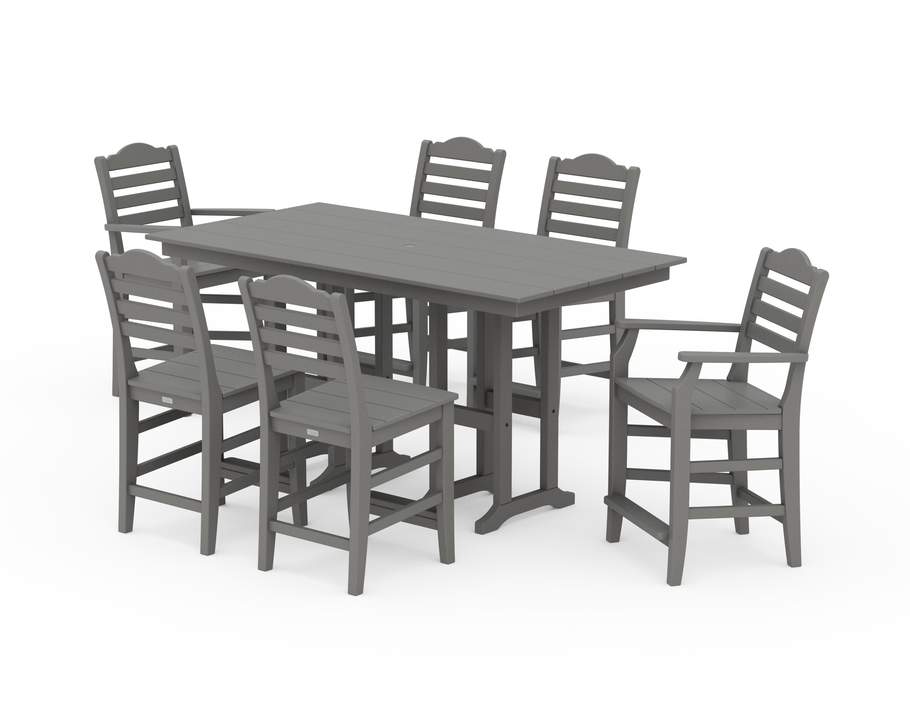 Savannah 7-Piece Farmhouse Counter Set in Slate Grey