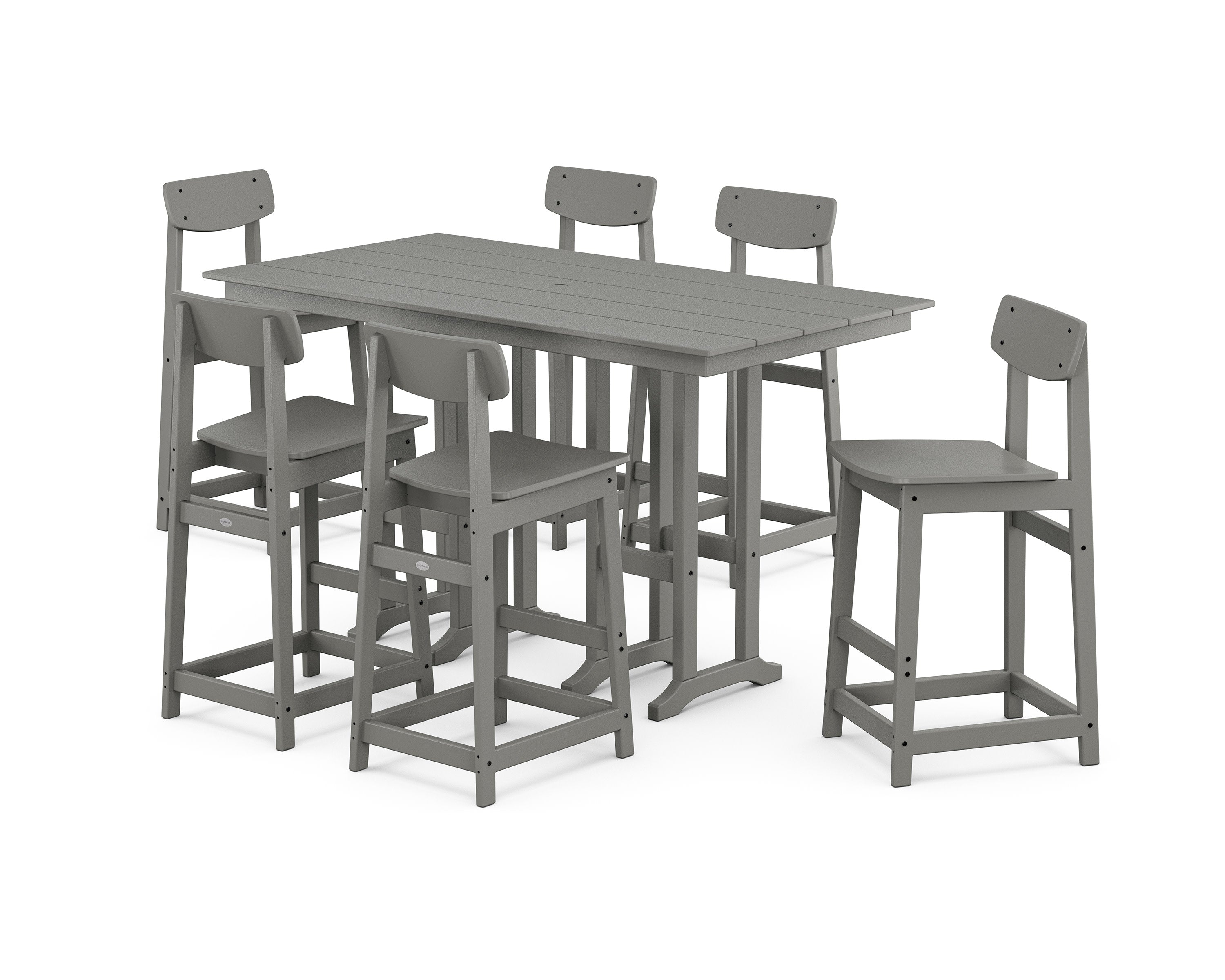 Modern Studio Urban Bar Chair 7-Piece Set in Slate Grey