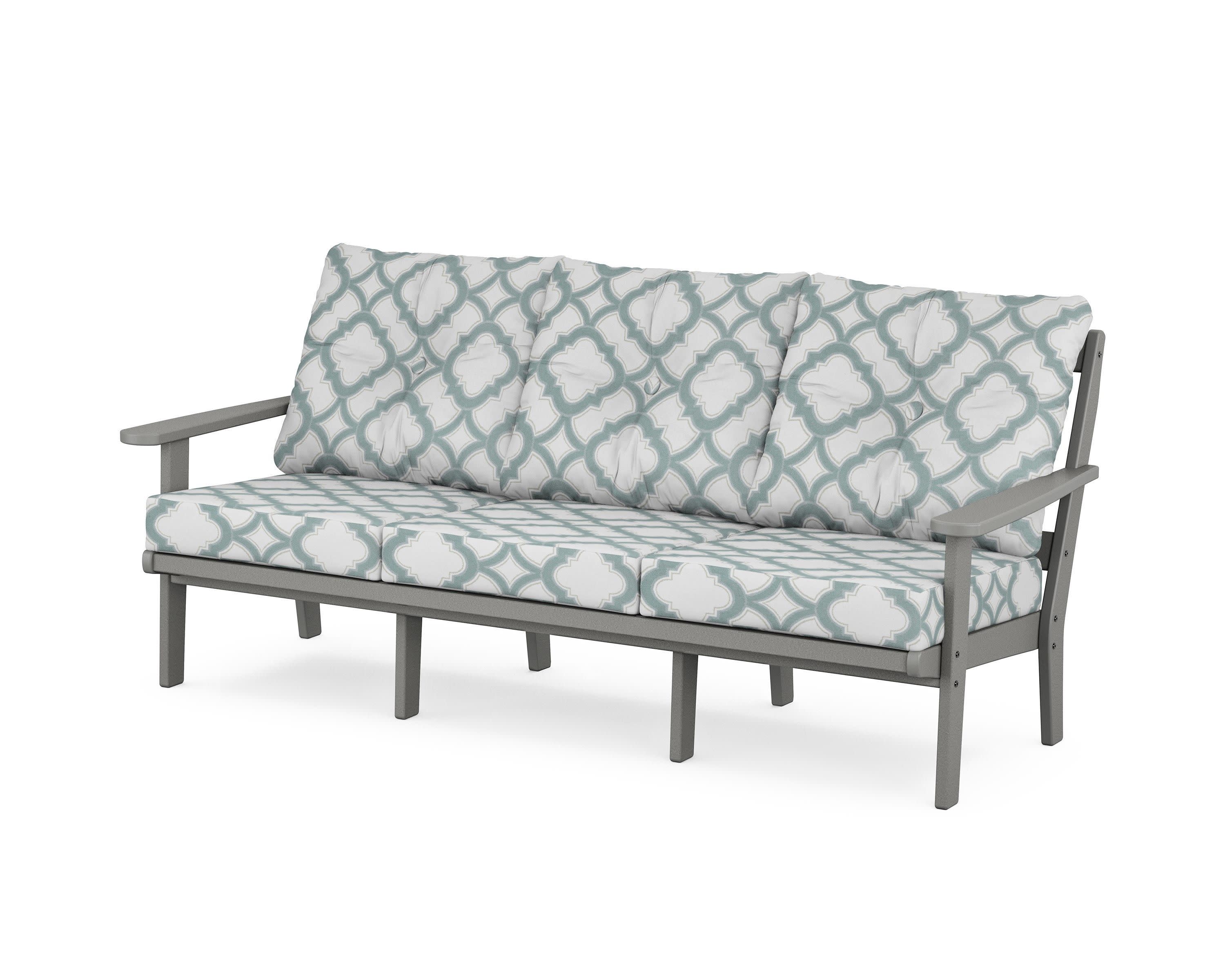 Mission Deep Seating Sofa in Slate Grey / Trellis Glacier Spa