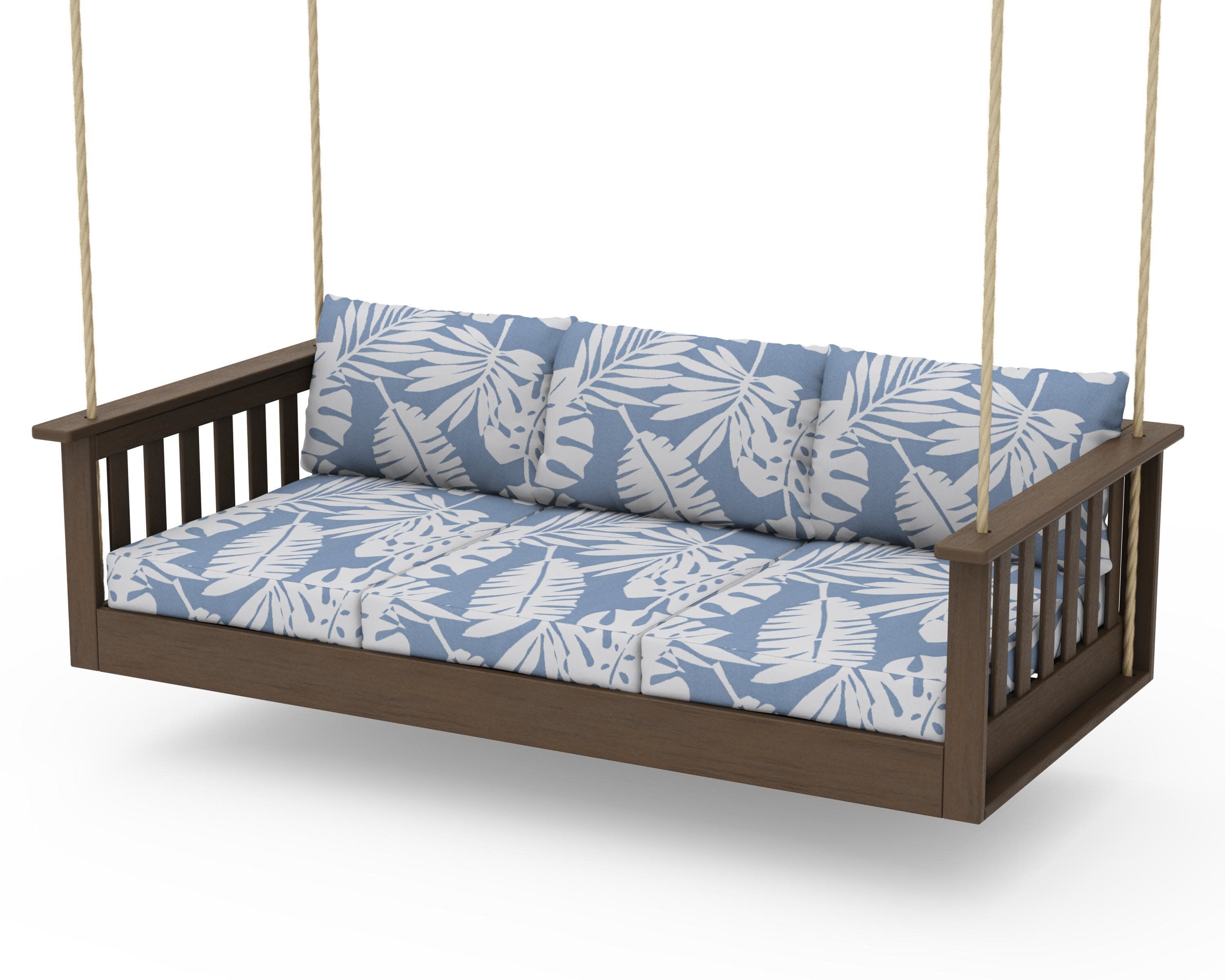 Vineyard Daybed Swing in Kona / Leaf Sky Blue
