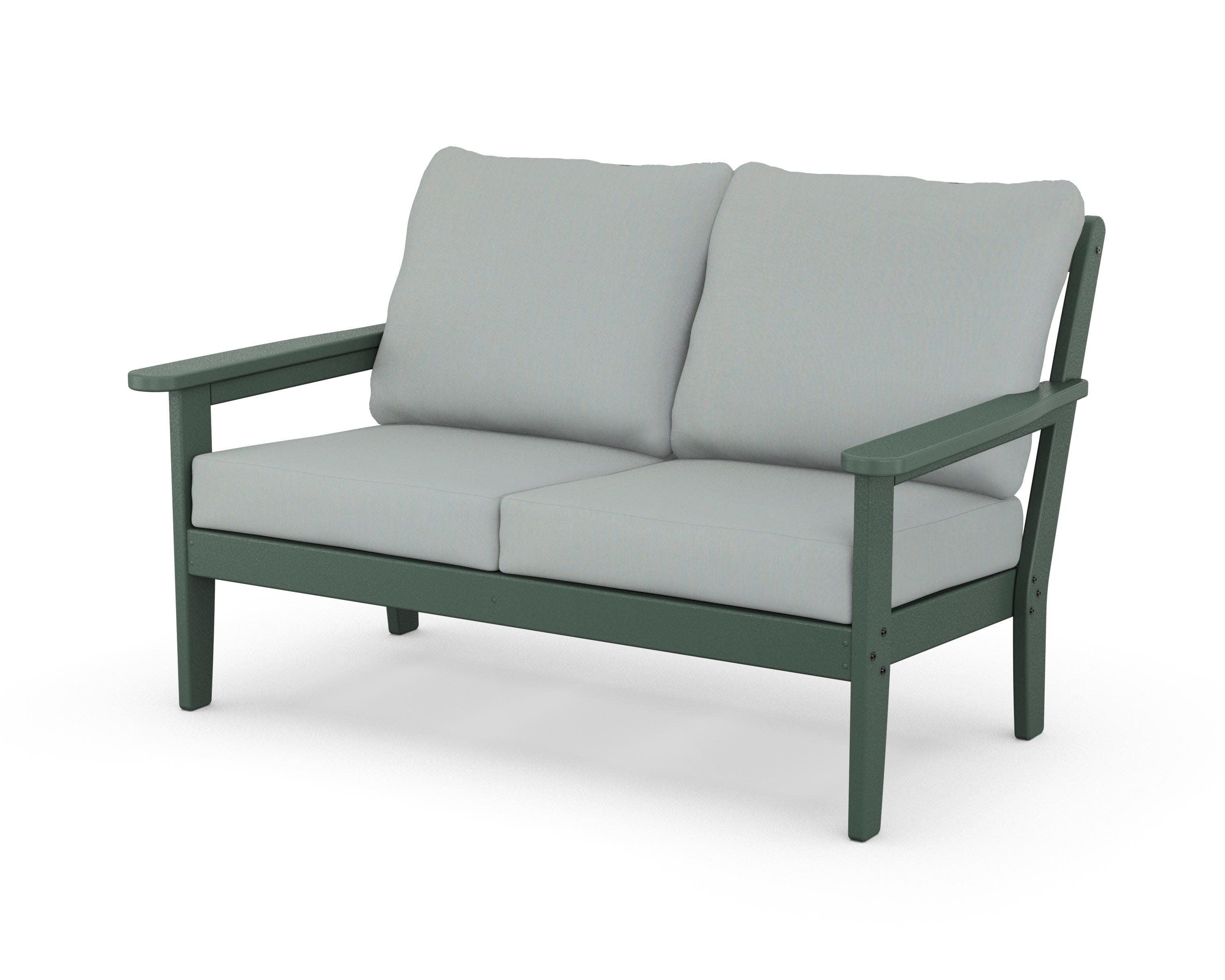 Cottage Deep Seating Loveseat in Green / Spa