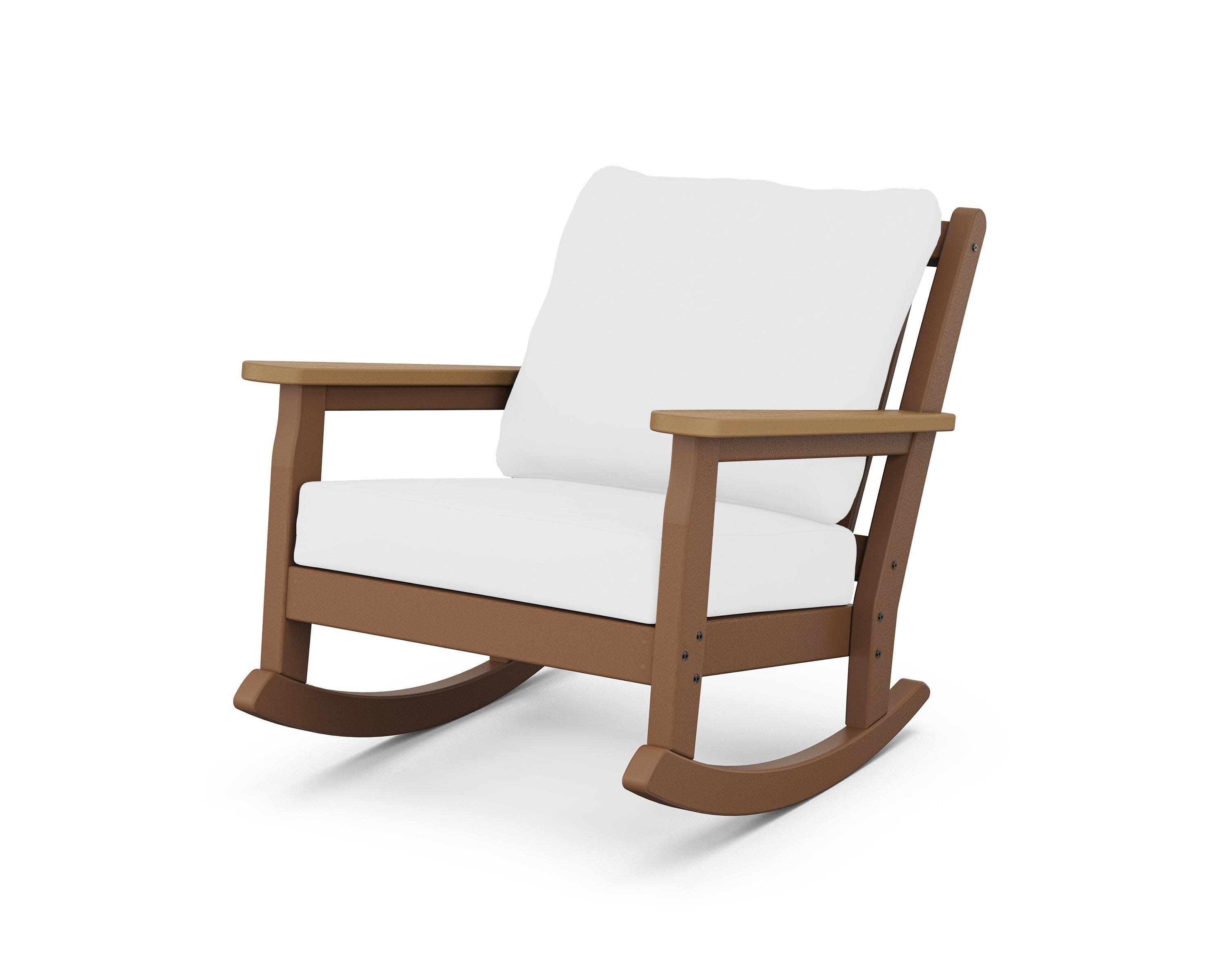 Chippendale Deep Seating Rocking Chair in Teak / Natural / Natural