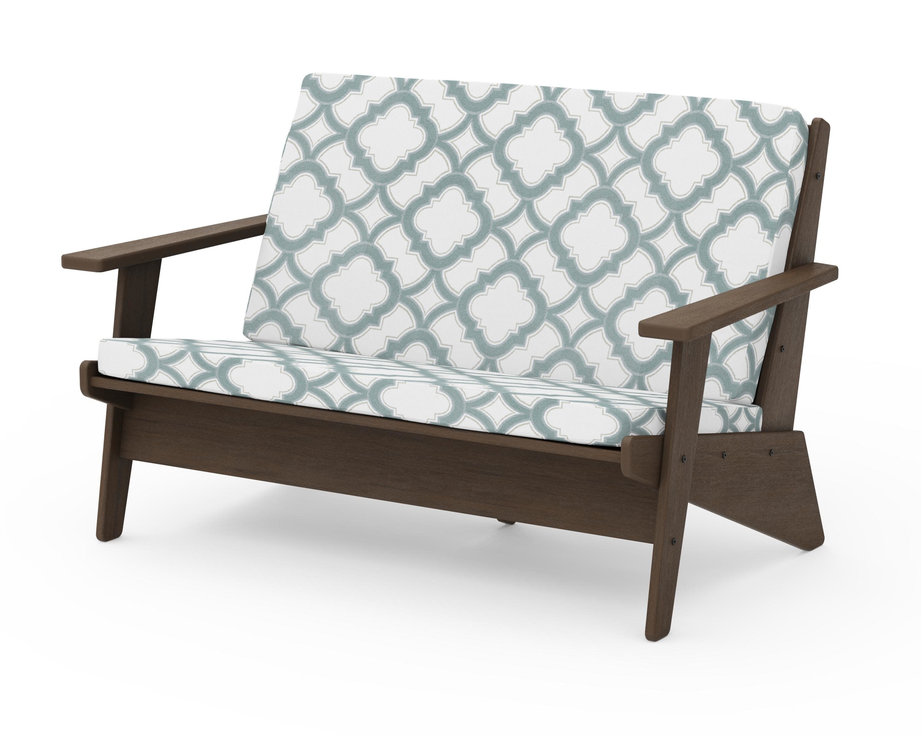 Riviera Modern Lounge Loveseat in Kona / Trellis Glacier Spa