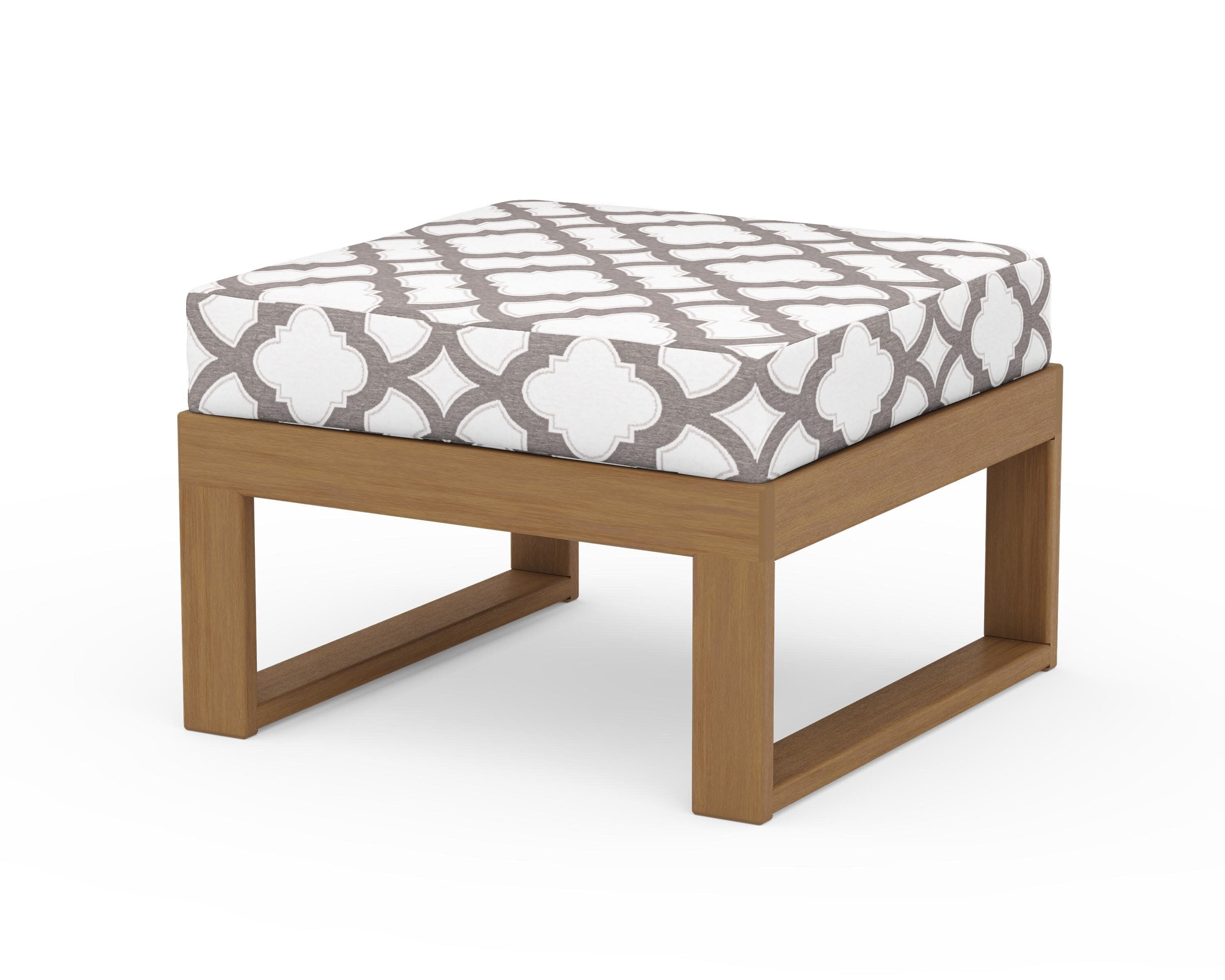 Modular Ottoman - Modern in Natural / Trellis Grey Mist
