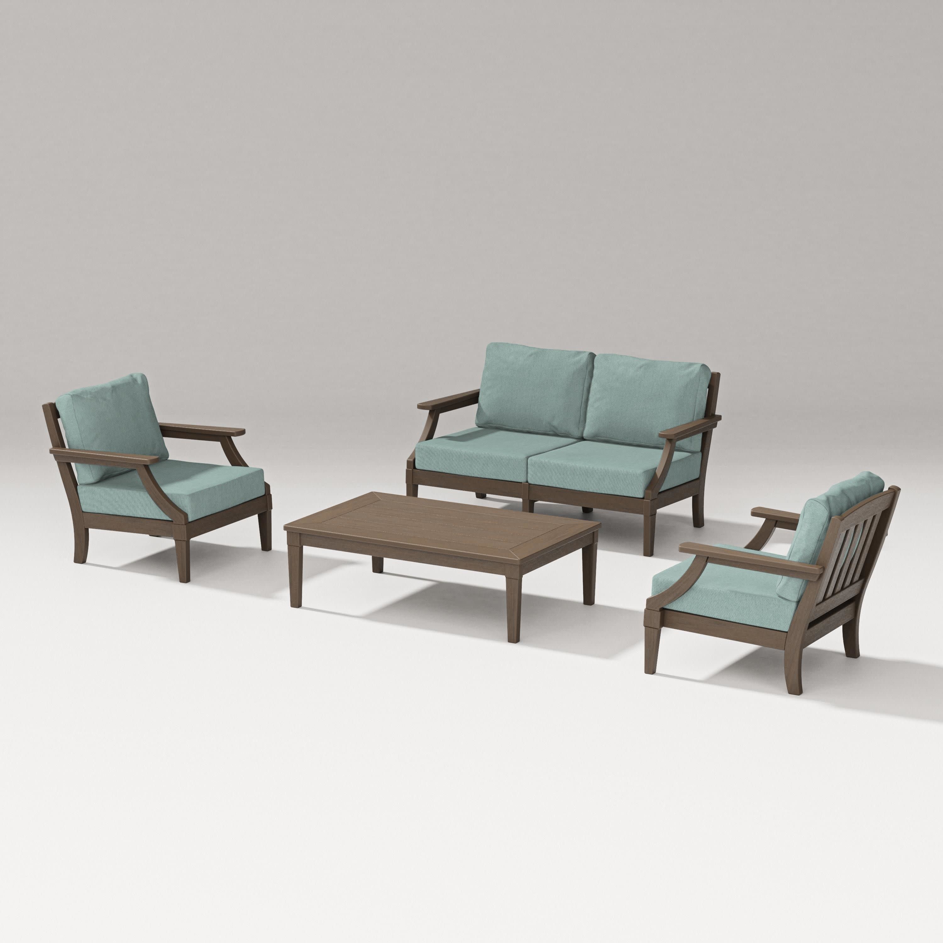 Estate Lounge 4-Piece Loveseat Set in Kona / Glacier Spa