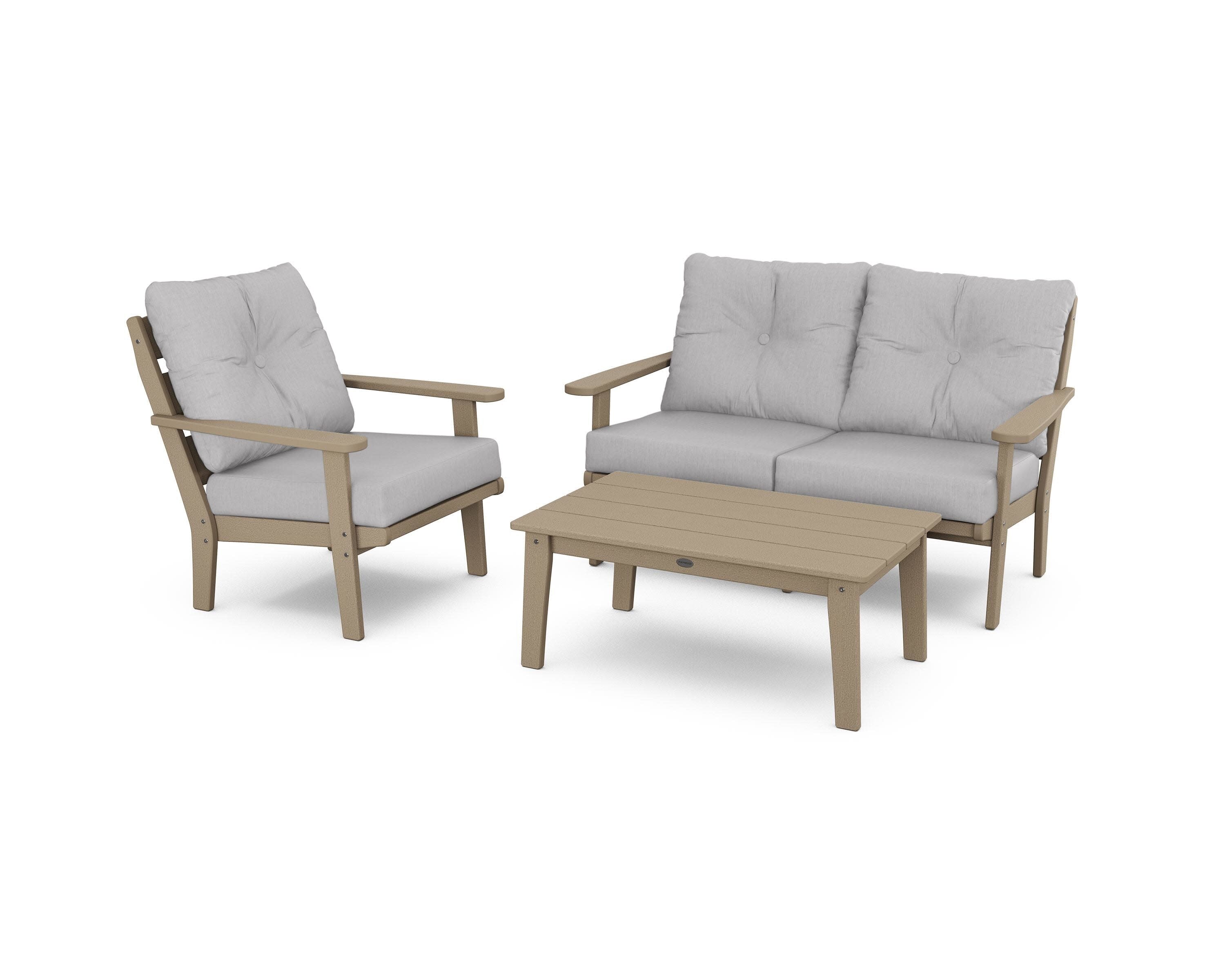 Lakeside 3-Piece Deep Seating Set in Vintage Sahara / Granite