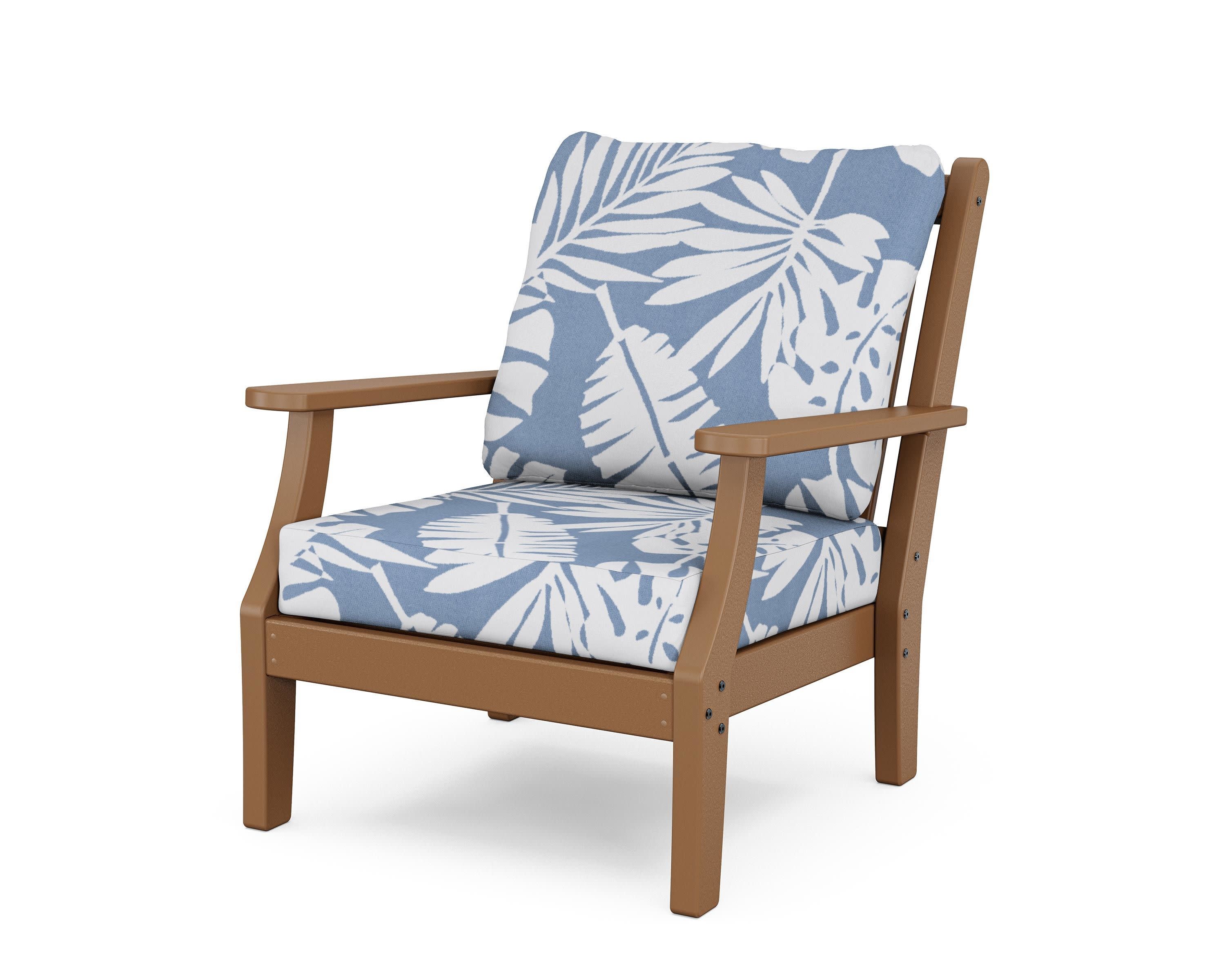 Wovendale Deep Seating Chair in Teak / Leaf Sky Blue