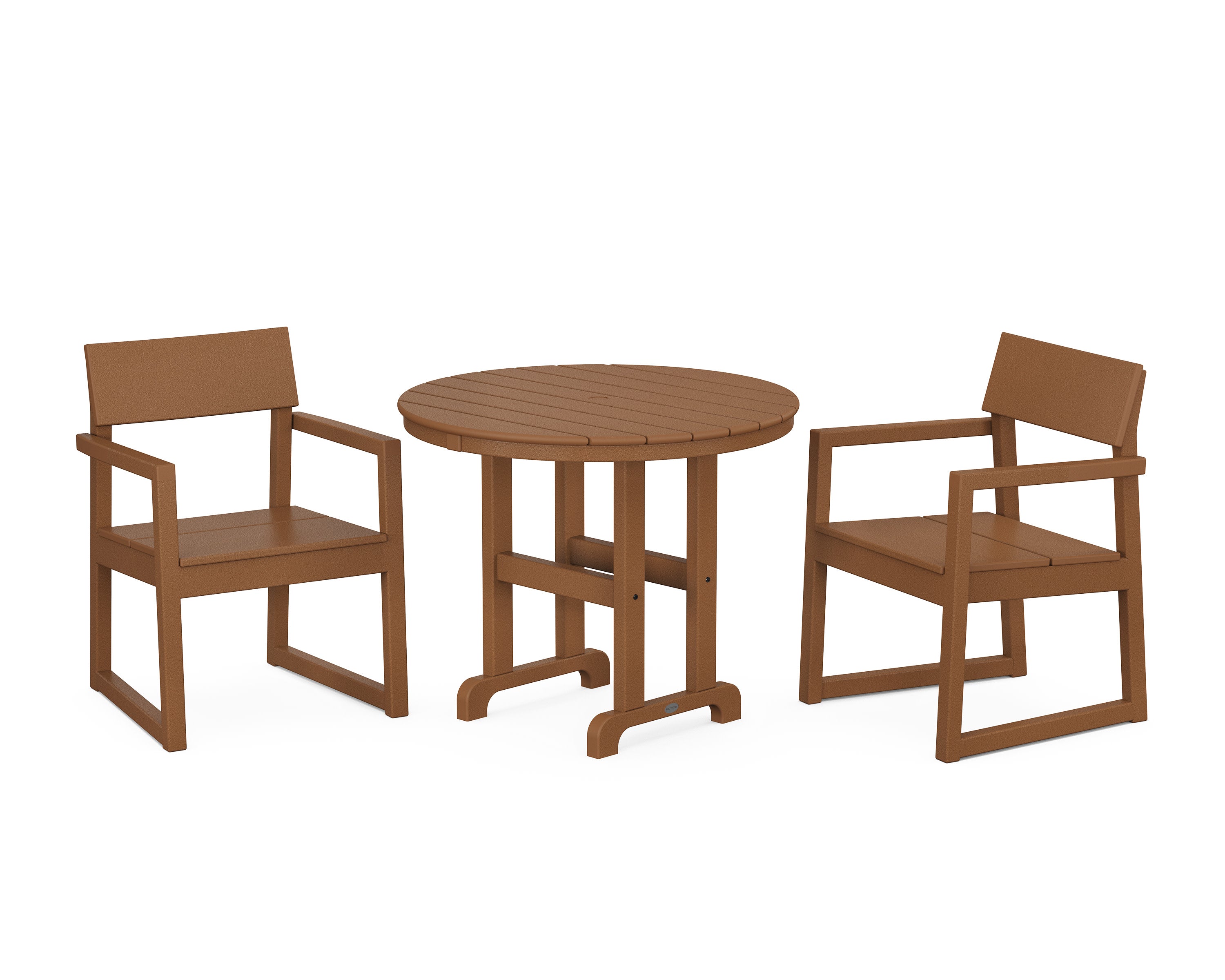 EDGE 3-Piece Round Dining Set in Teak