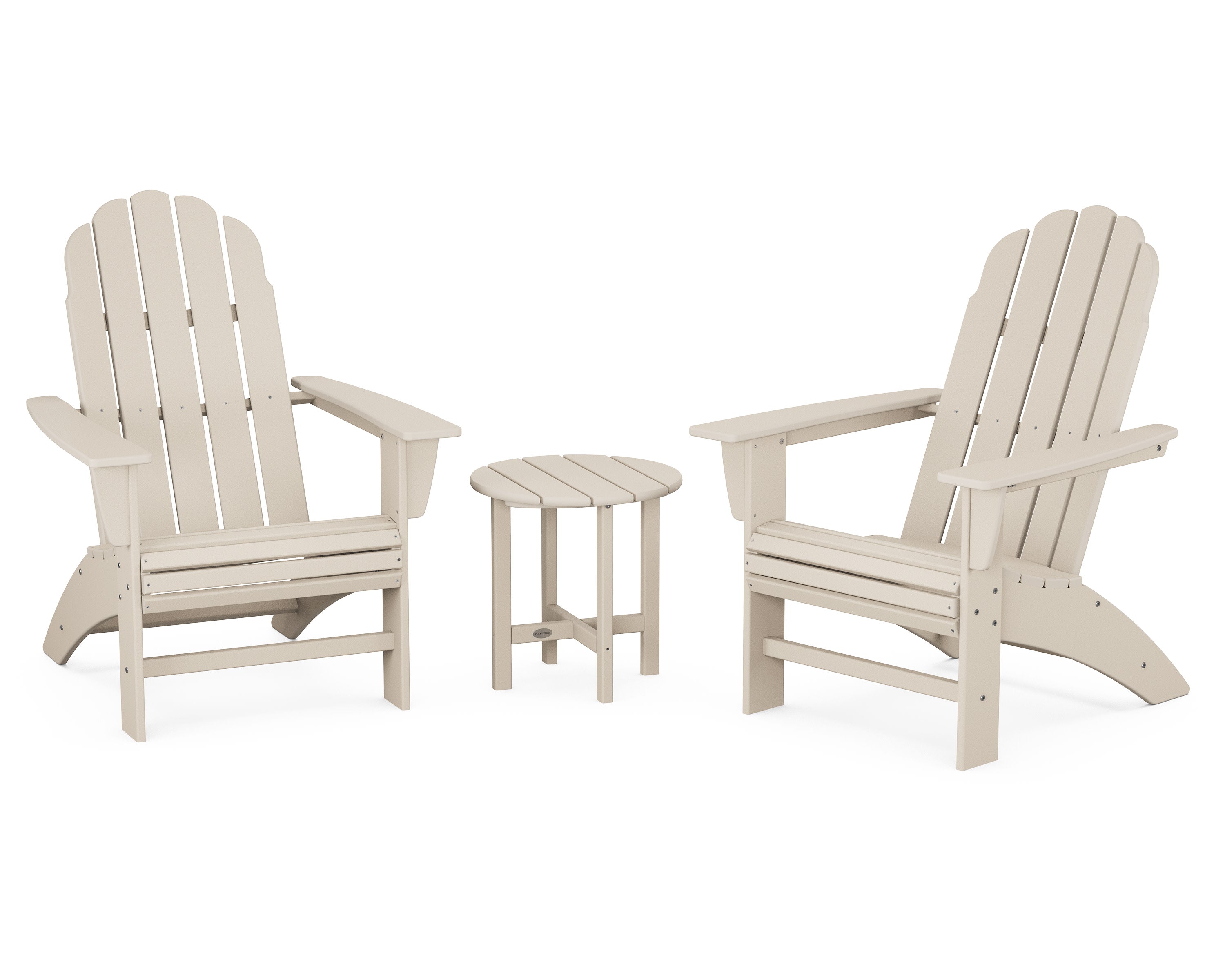 Vineyard 3-Piece Curveback Adirondack Set in Sand