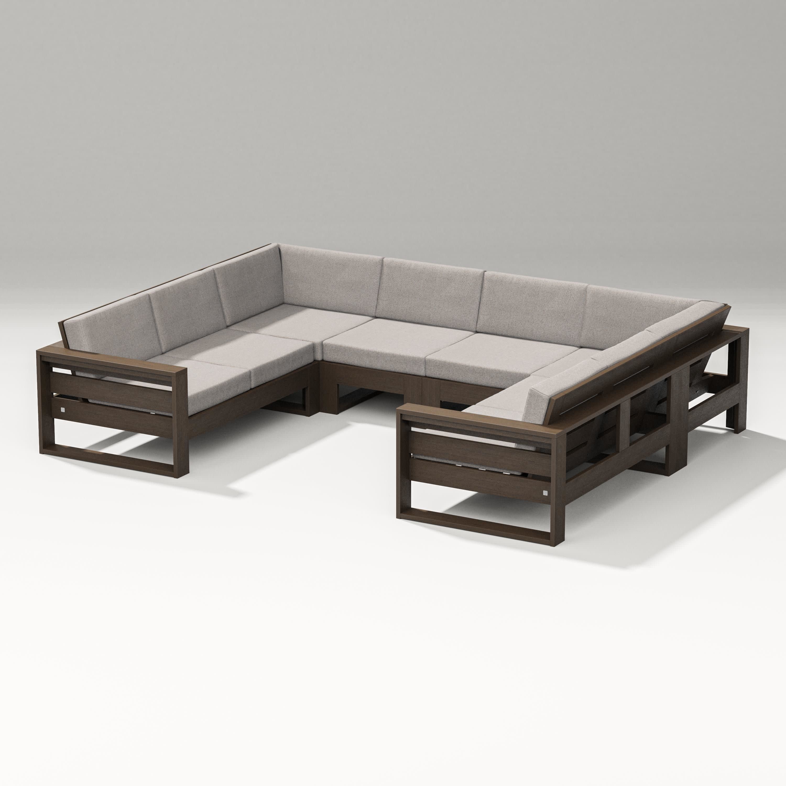 Latitude U-Shaped Sectional in Kona / Weathered Tweed