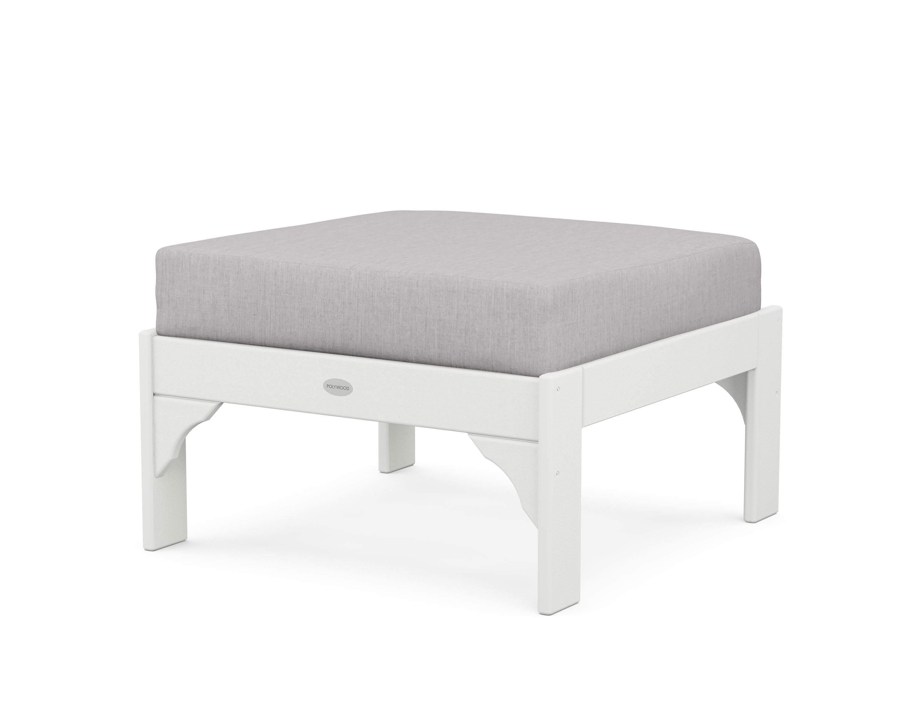 Vineyard Deep Seating Ottoman in Vintage White / Granite