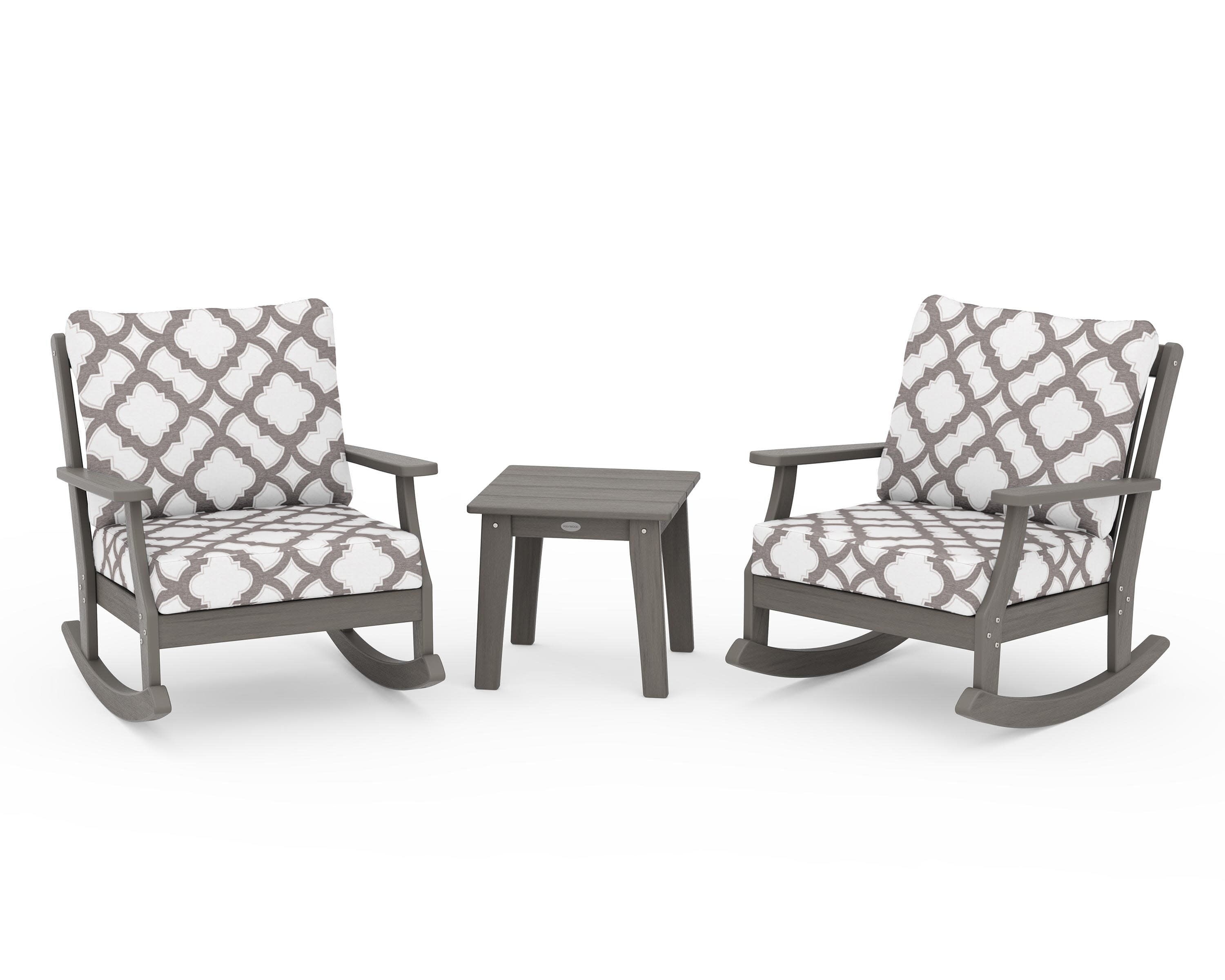 Braxton 3-Piece Deep Seating Rocker Set in Driftwood / Trellis Grey Mist