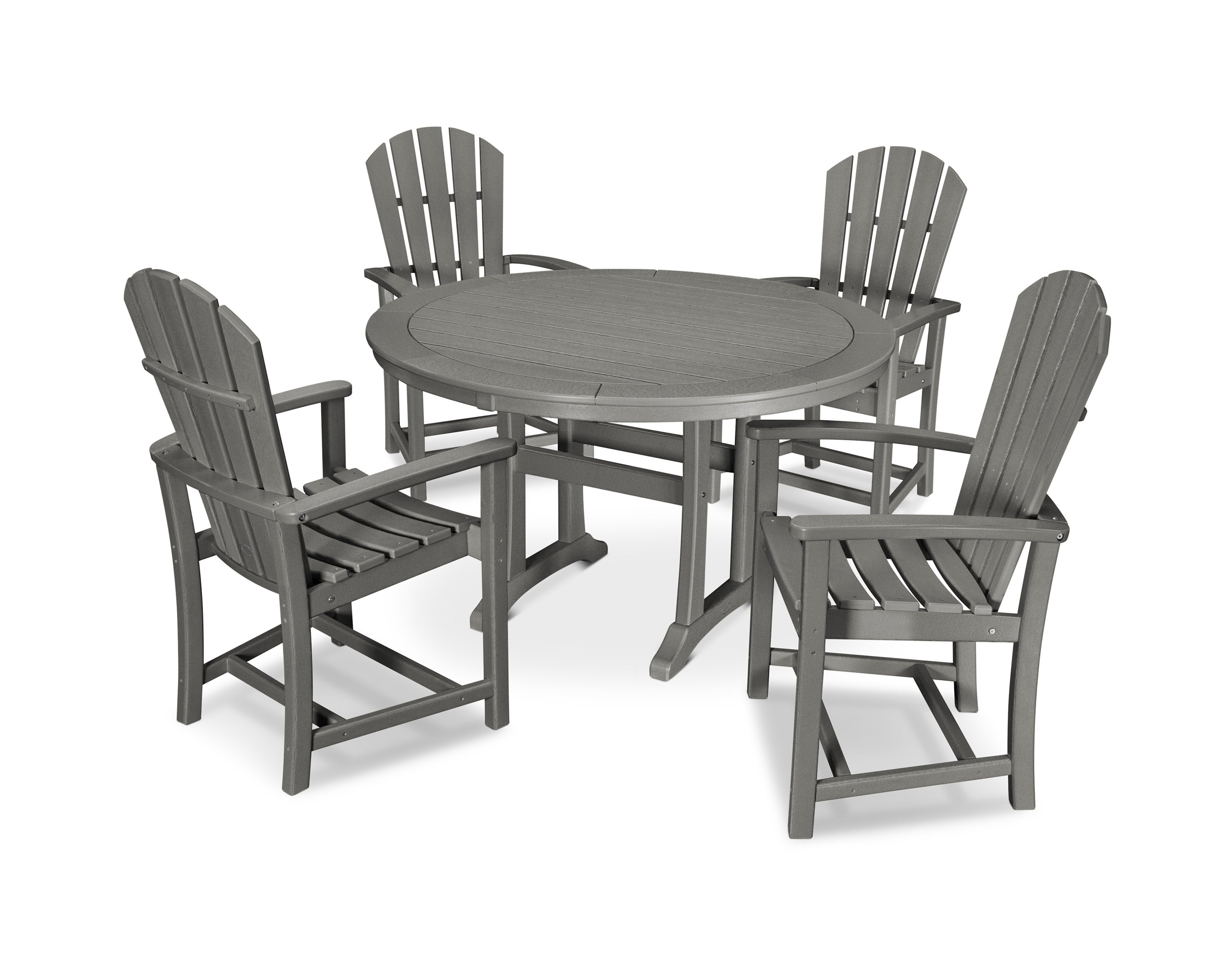 Palm Coast 5-Piece Round Dining Set in Slate Grey