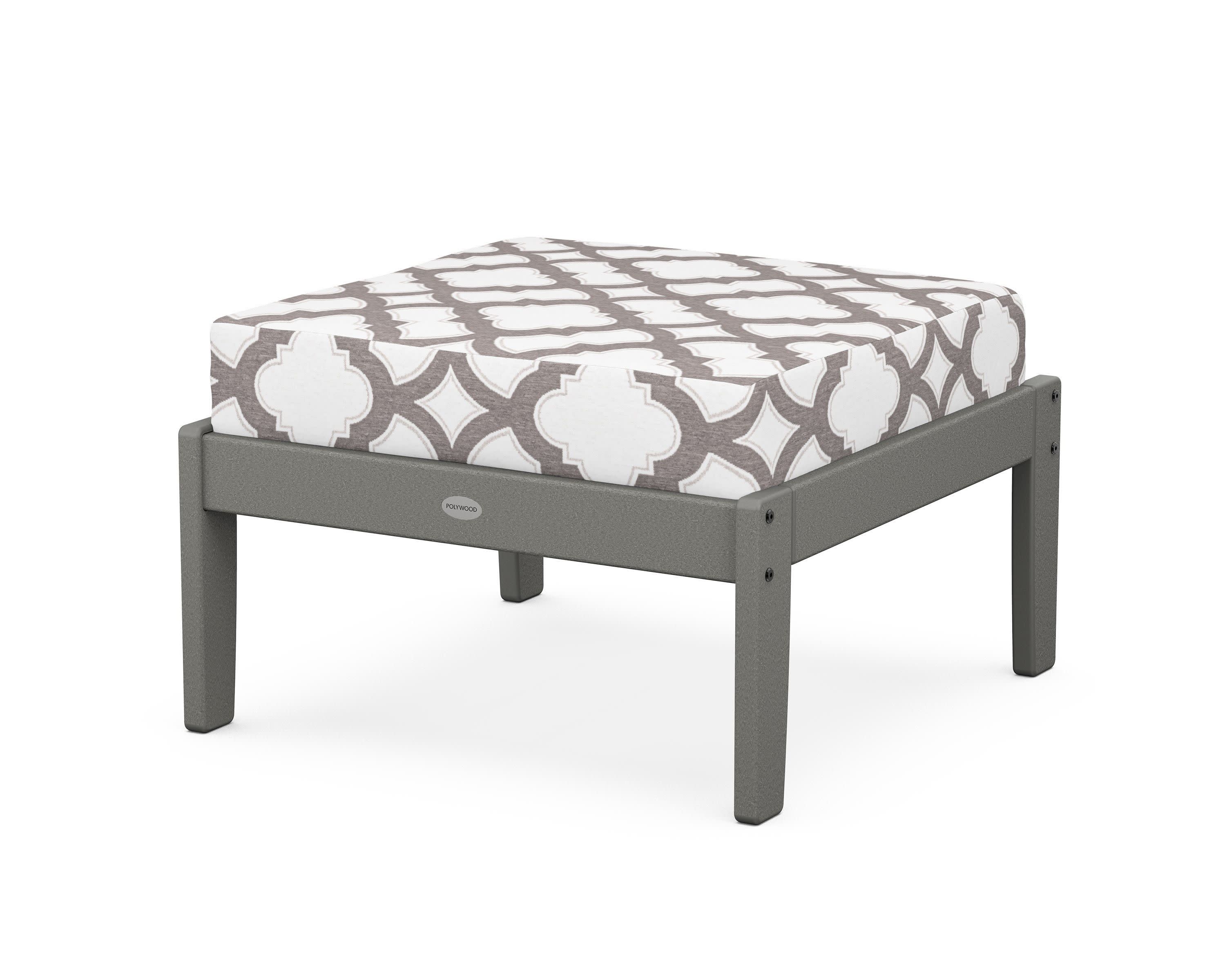 Braxton Deep Seating Ottoman in Slate Grey / Trellis Grey Mist