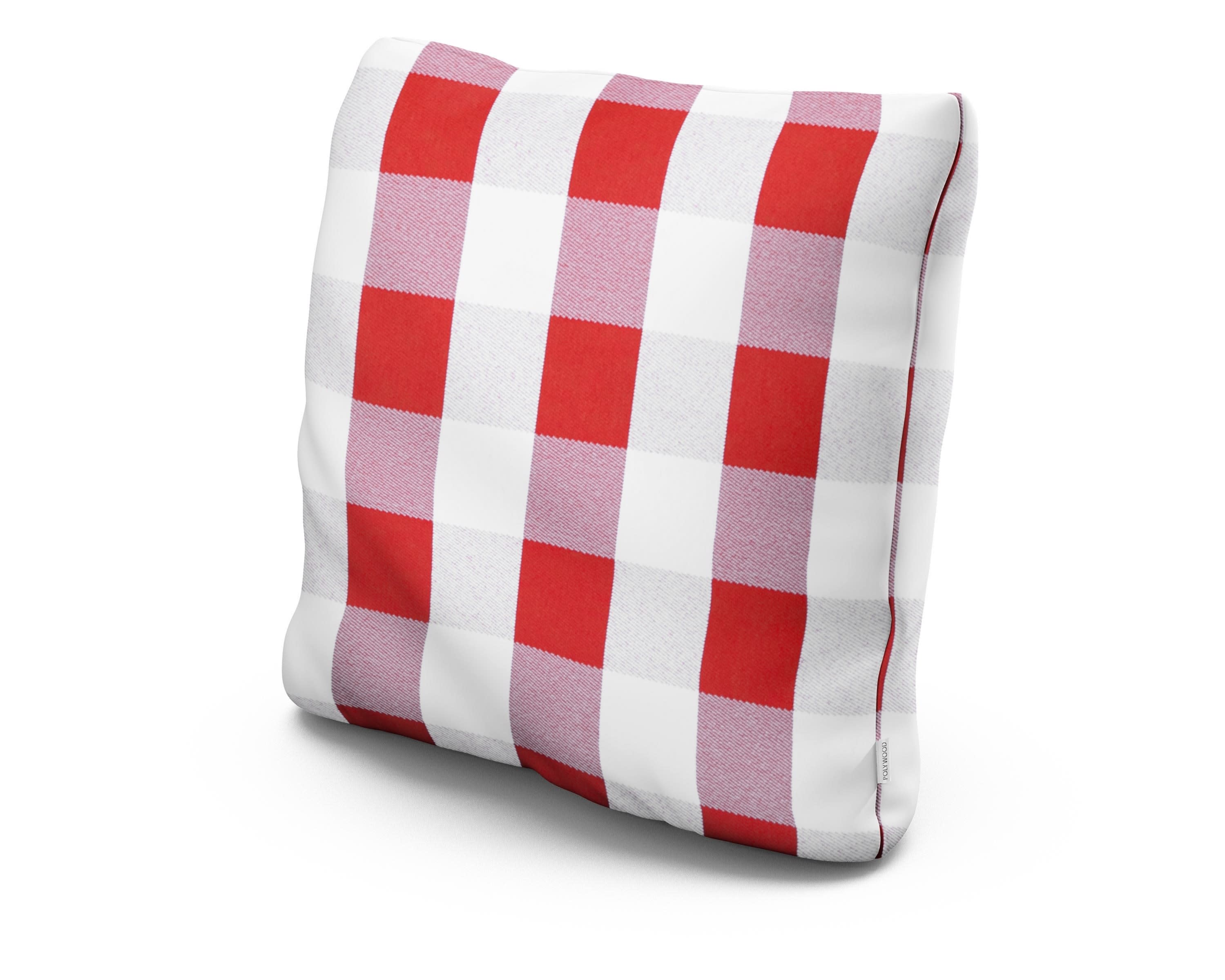 22" Outdoor Throw Pillow in Buffalo Plaid Crimson