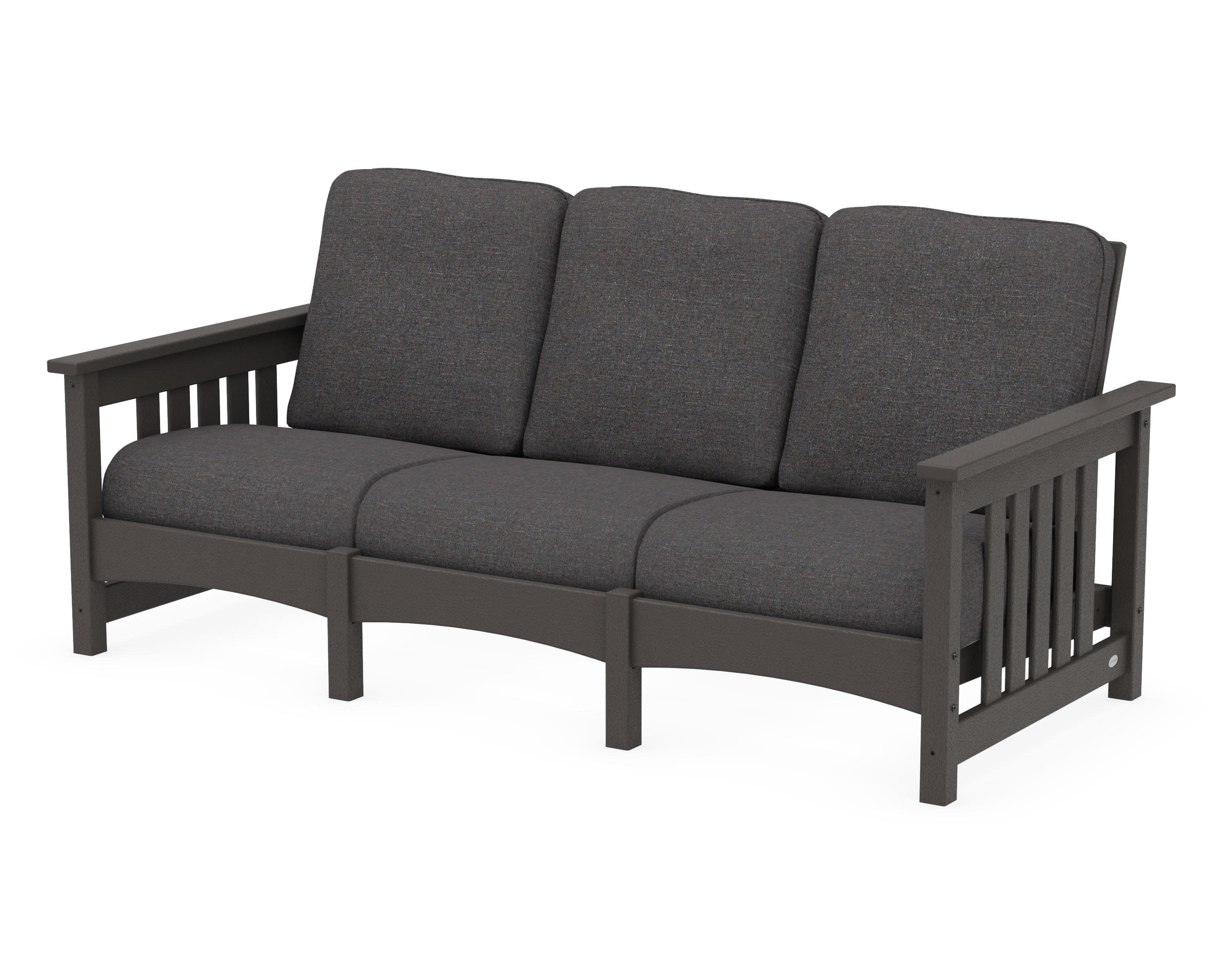 Club Mission Sofa in Vintage Coffee / Ash Charcoal