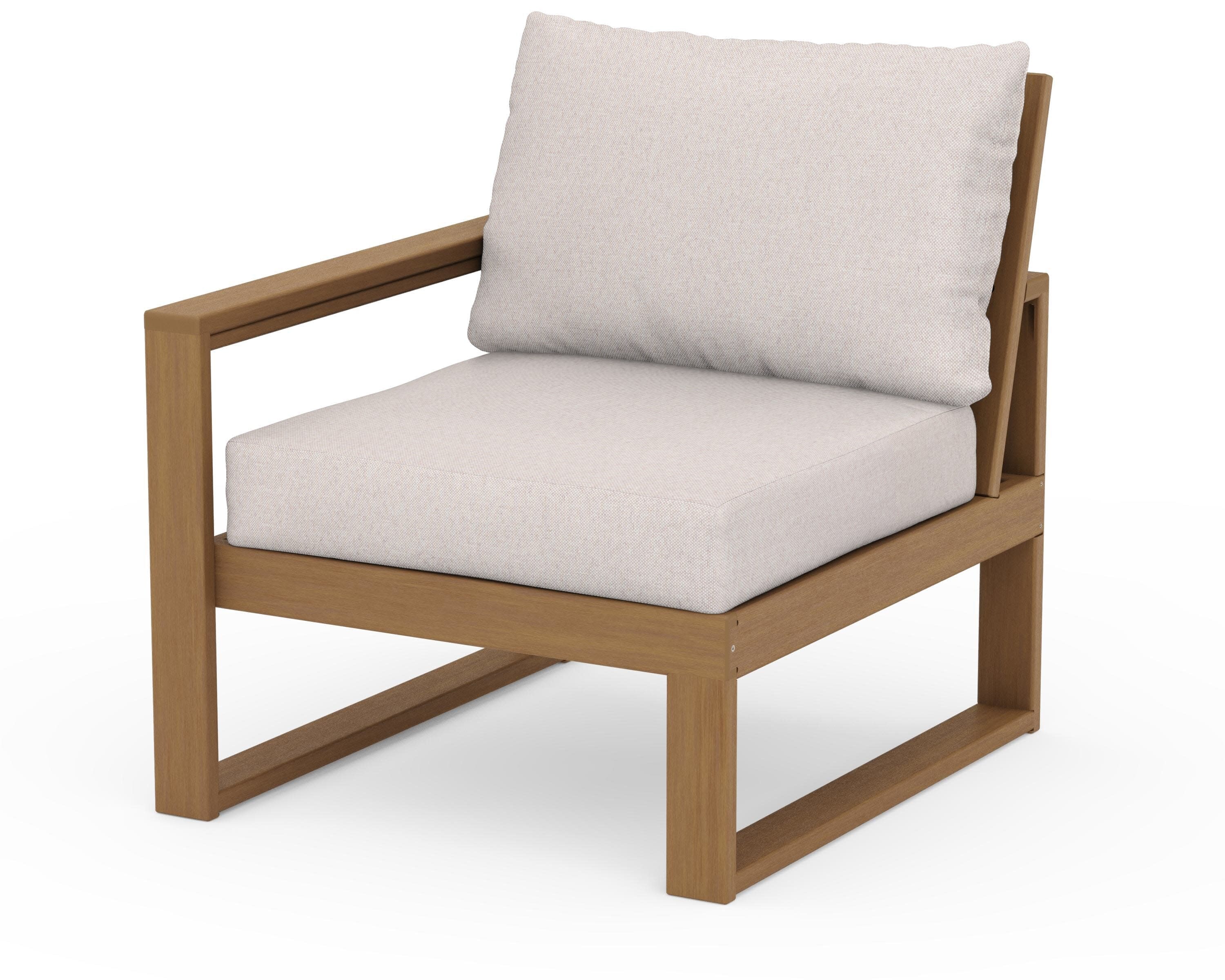 EDGE Modular Left Arm Chair in Natural / Dune Burlap