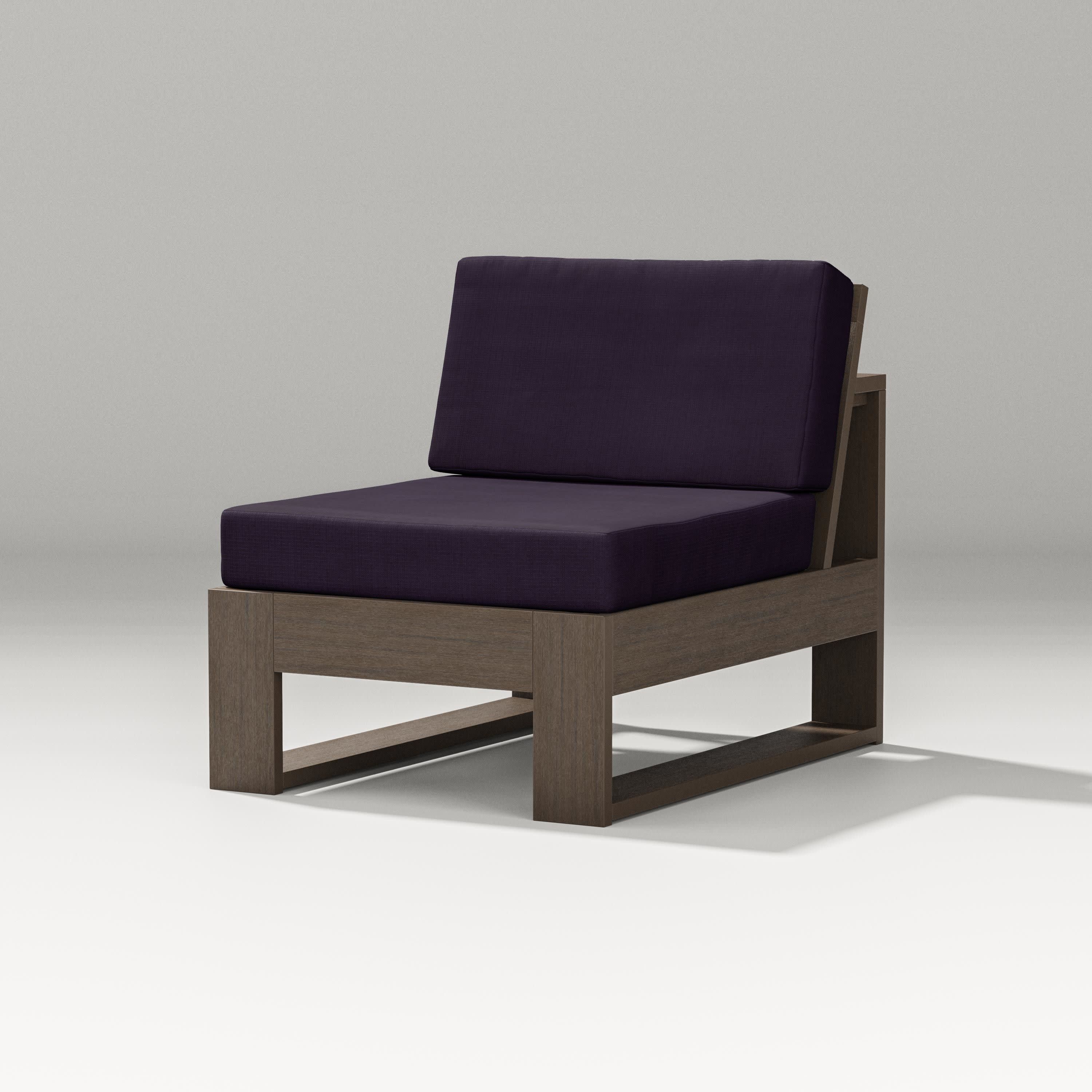 Latitude Modular Armless Chair in Kona / Navy Linen