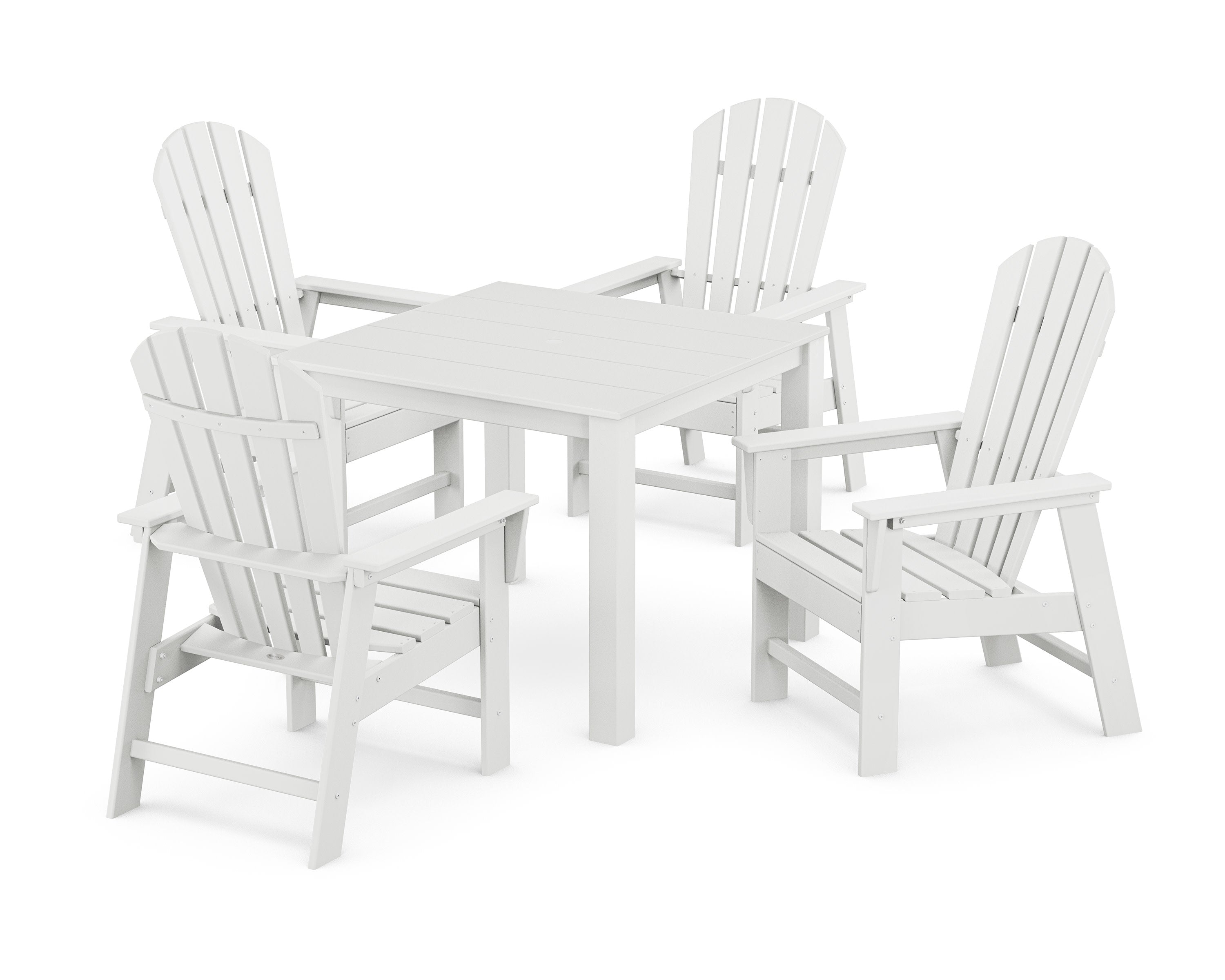 South Beach Coast 5-Piece Parsons Dining Set in White