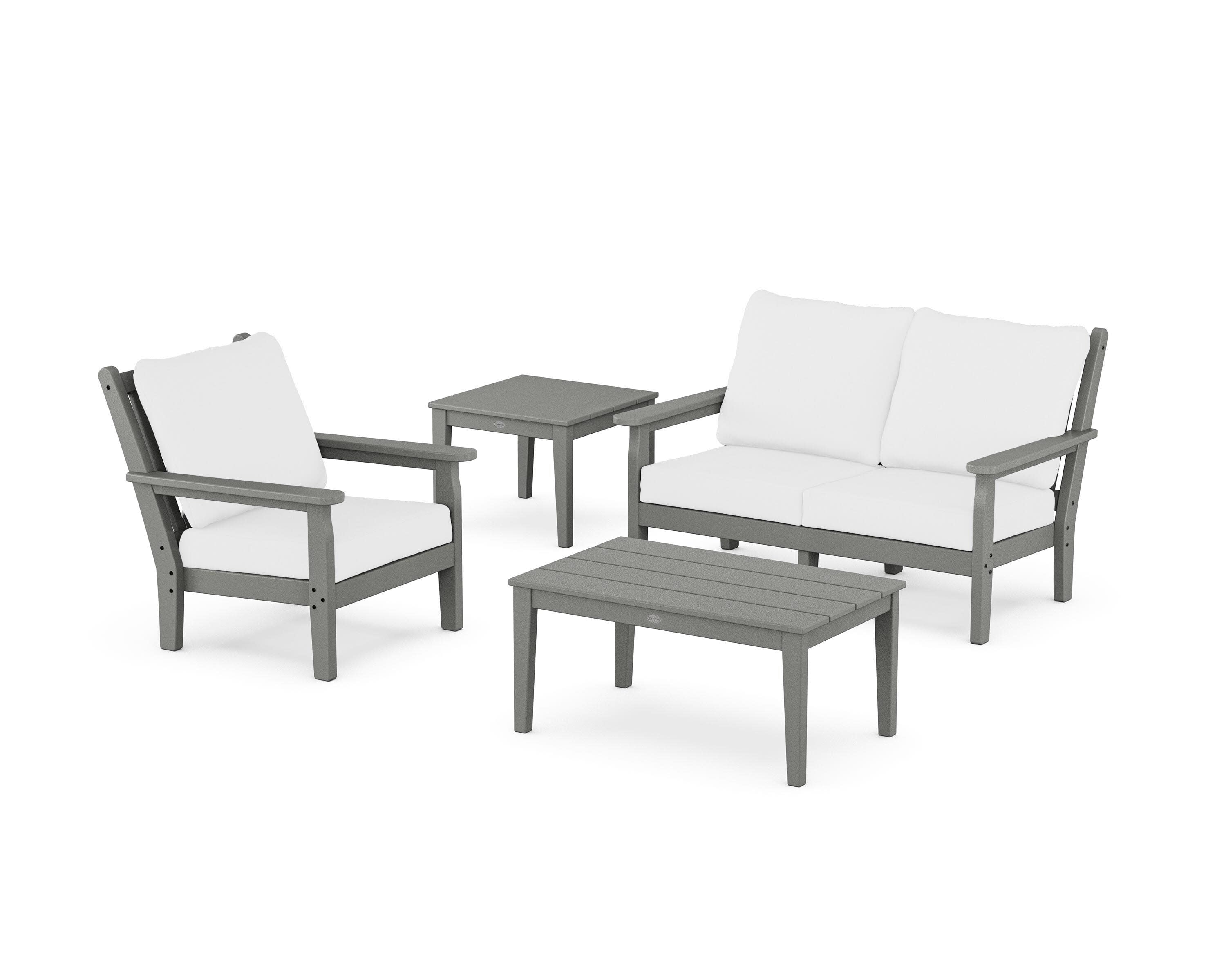 Chippendale 4-Piece Deep Seating Set in Slate Grey / Natural