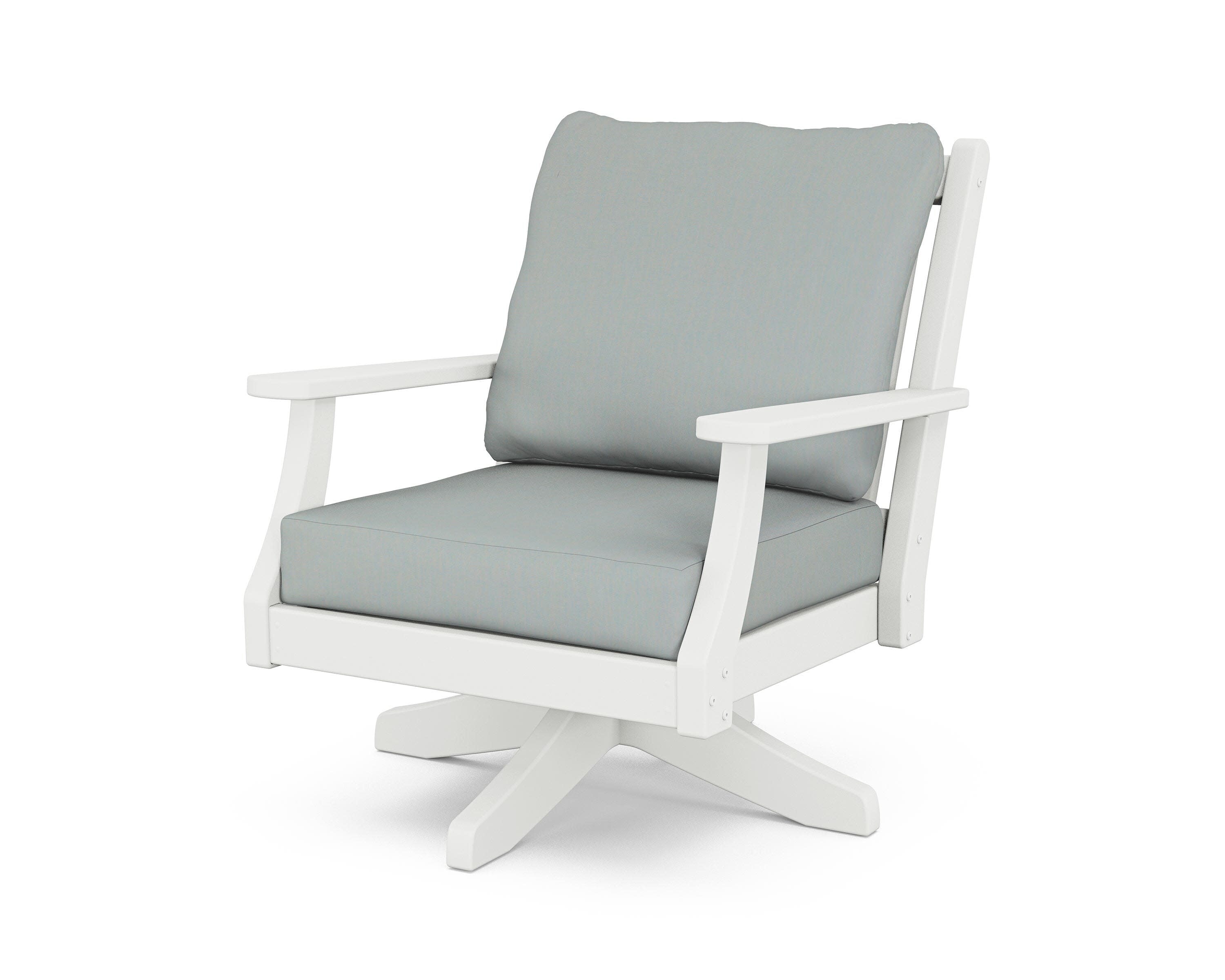 Wovendale Deep Seating Swivel Chair in White / Spa