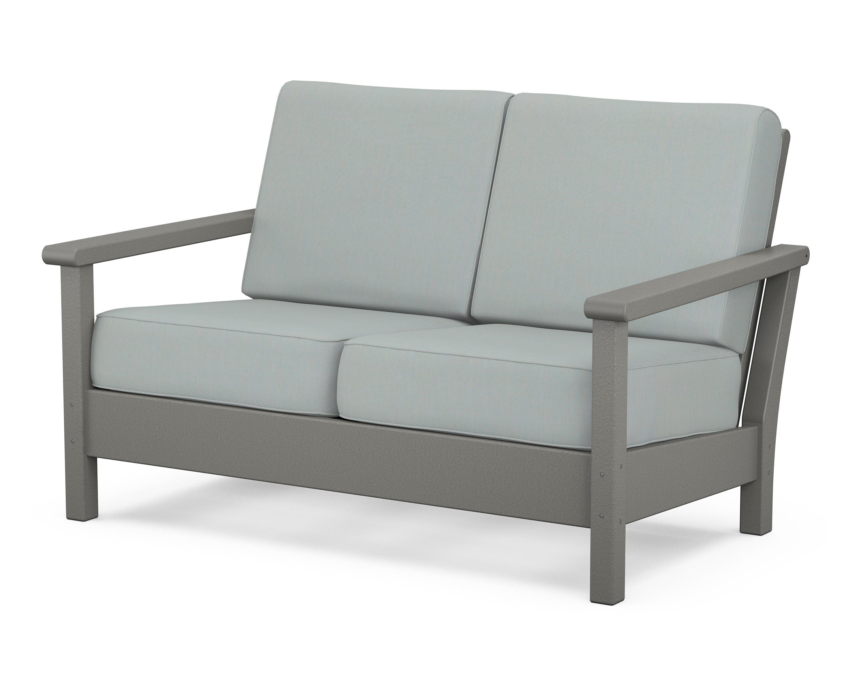 Harbour Deep Seating Loveseat in Slate Grey / Spa