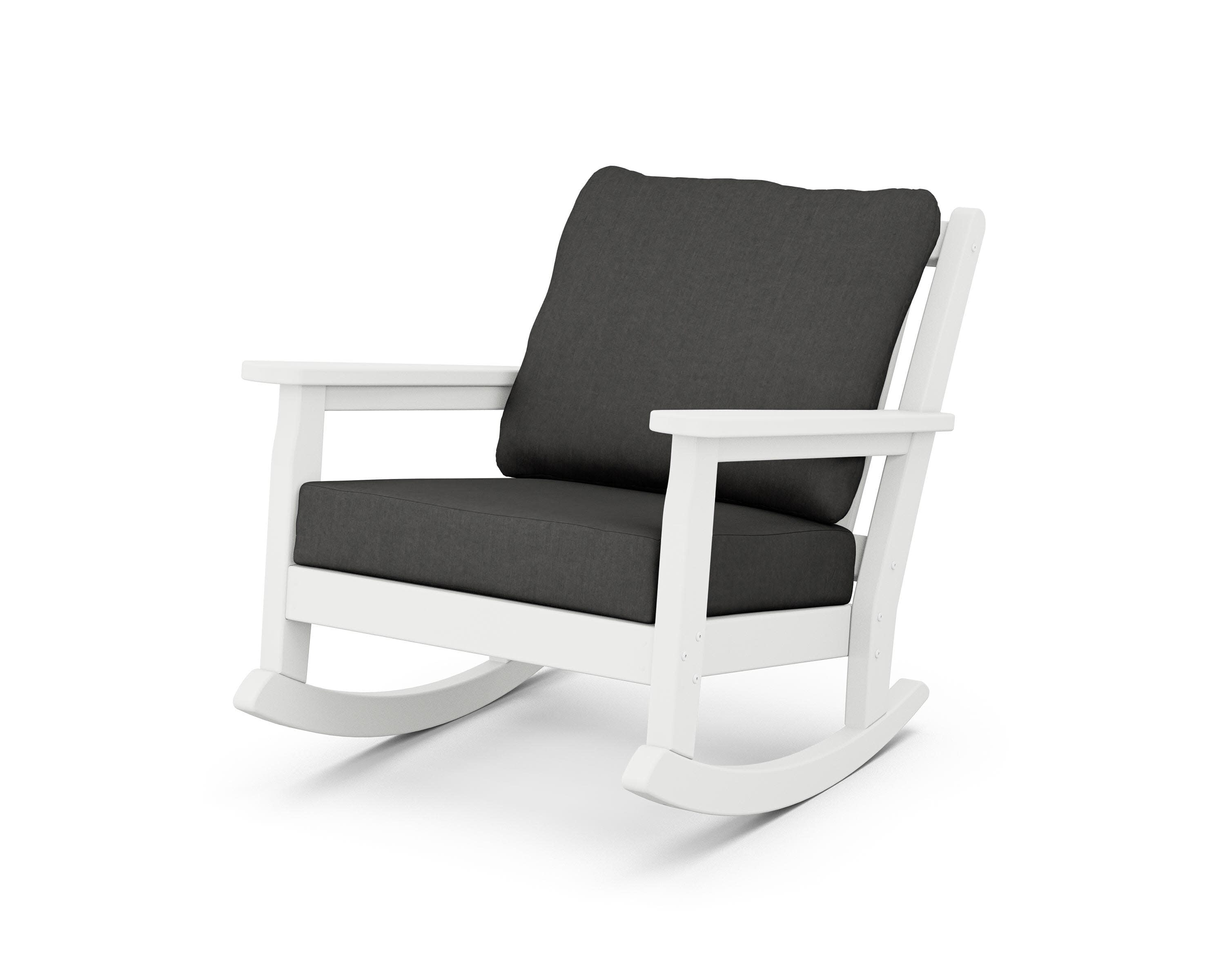 Chippendale Deep Seating Rocking Chair in White / Spectrum Carbon