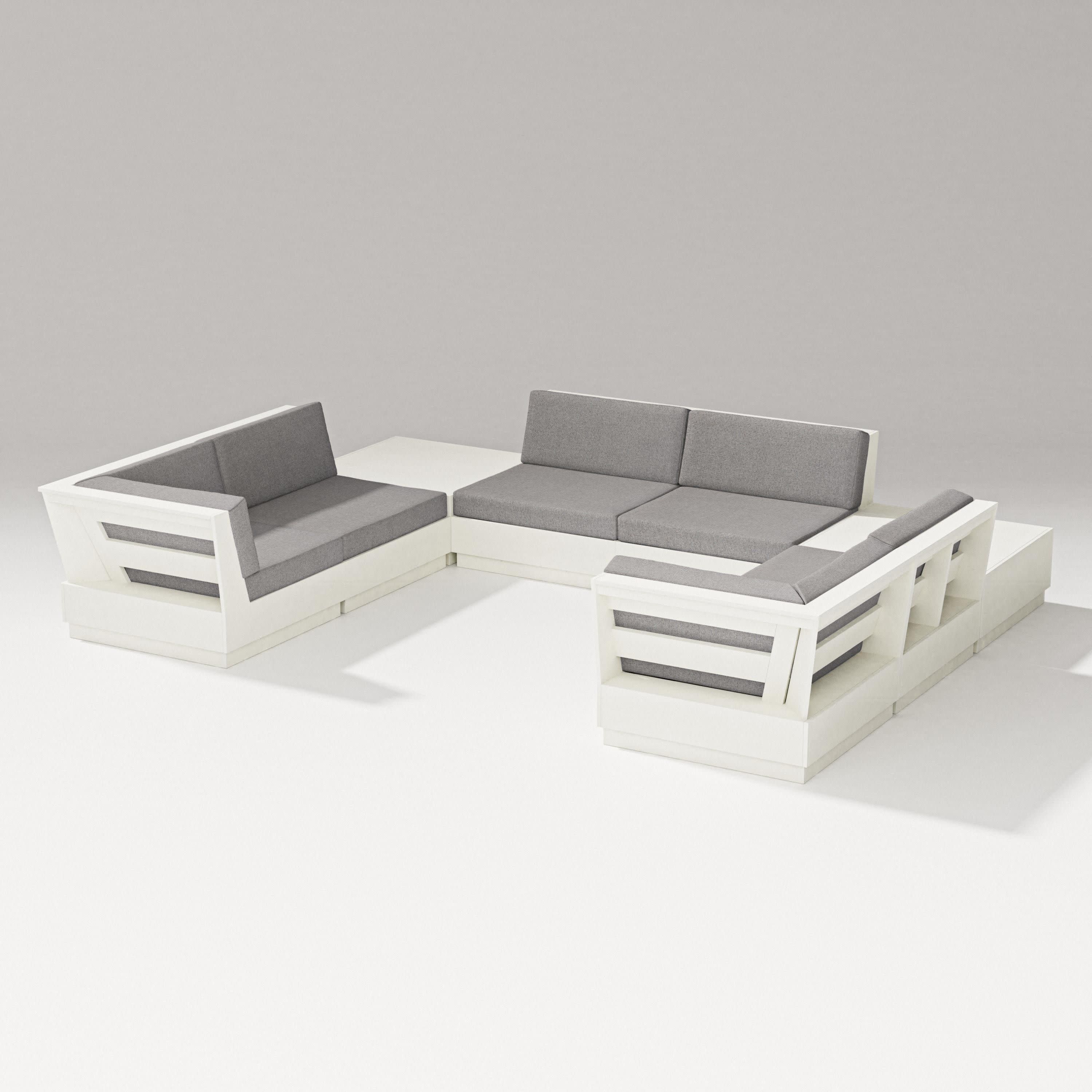 Elevate 8-Piece U-Shaped Sectional in Vintage White / Grey Mist