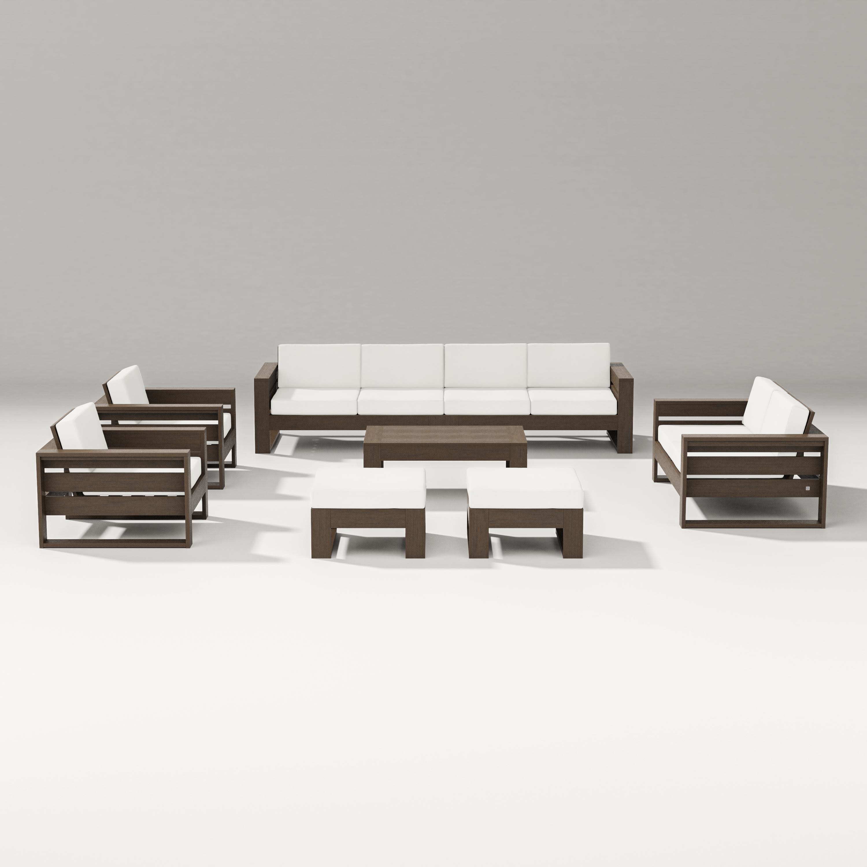Latitude 8-Piece Lounge Sofa Set in Kona / Natural Linen