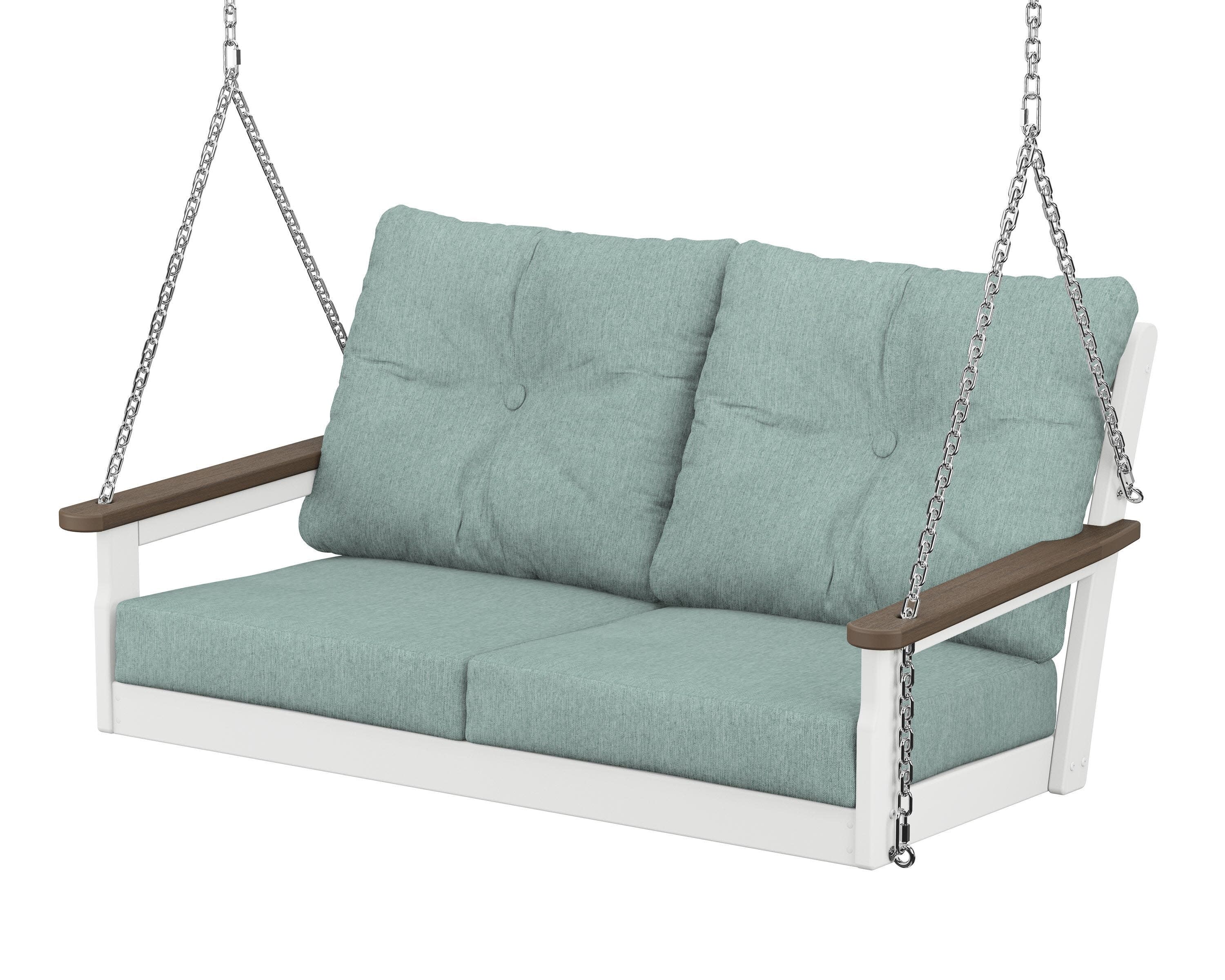 Vineyard Deep Seating Swing in White / Kona / Glacier Spa