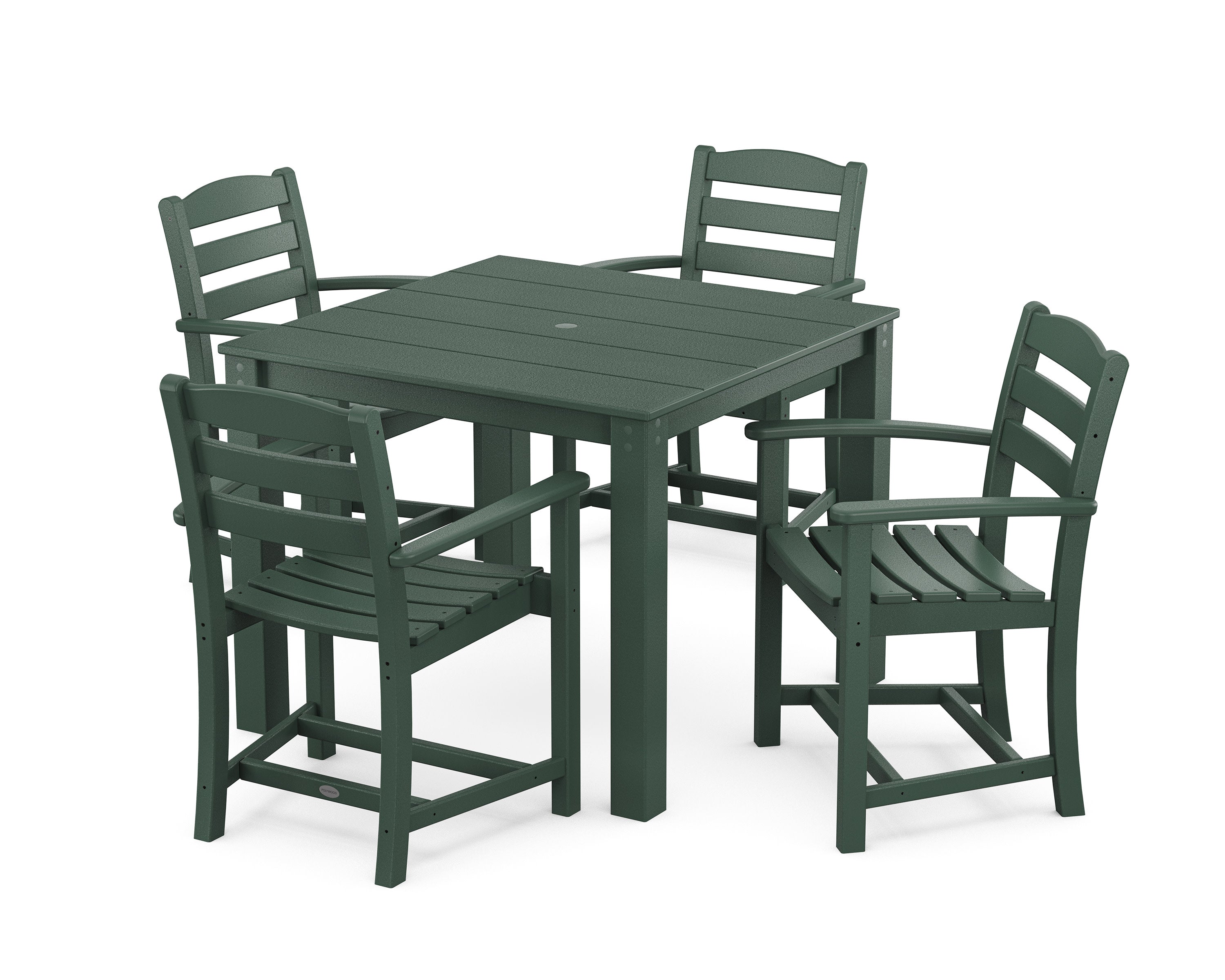 La Casa Cafe' 5-Piece Parsons Dining Set in Green