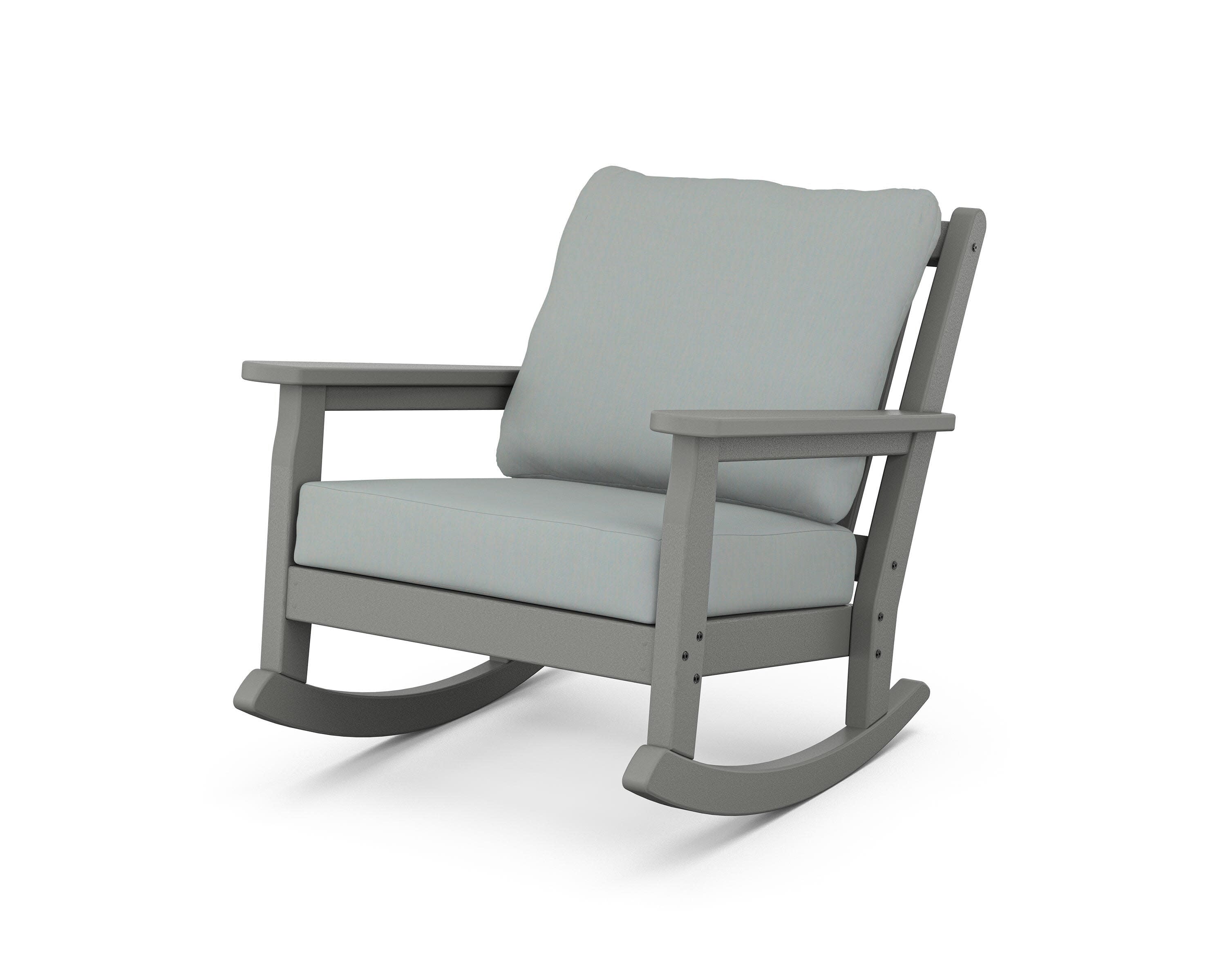 Chippendale Deep Seating Rocking Chair in Slate Grey / Spa