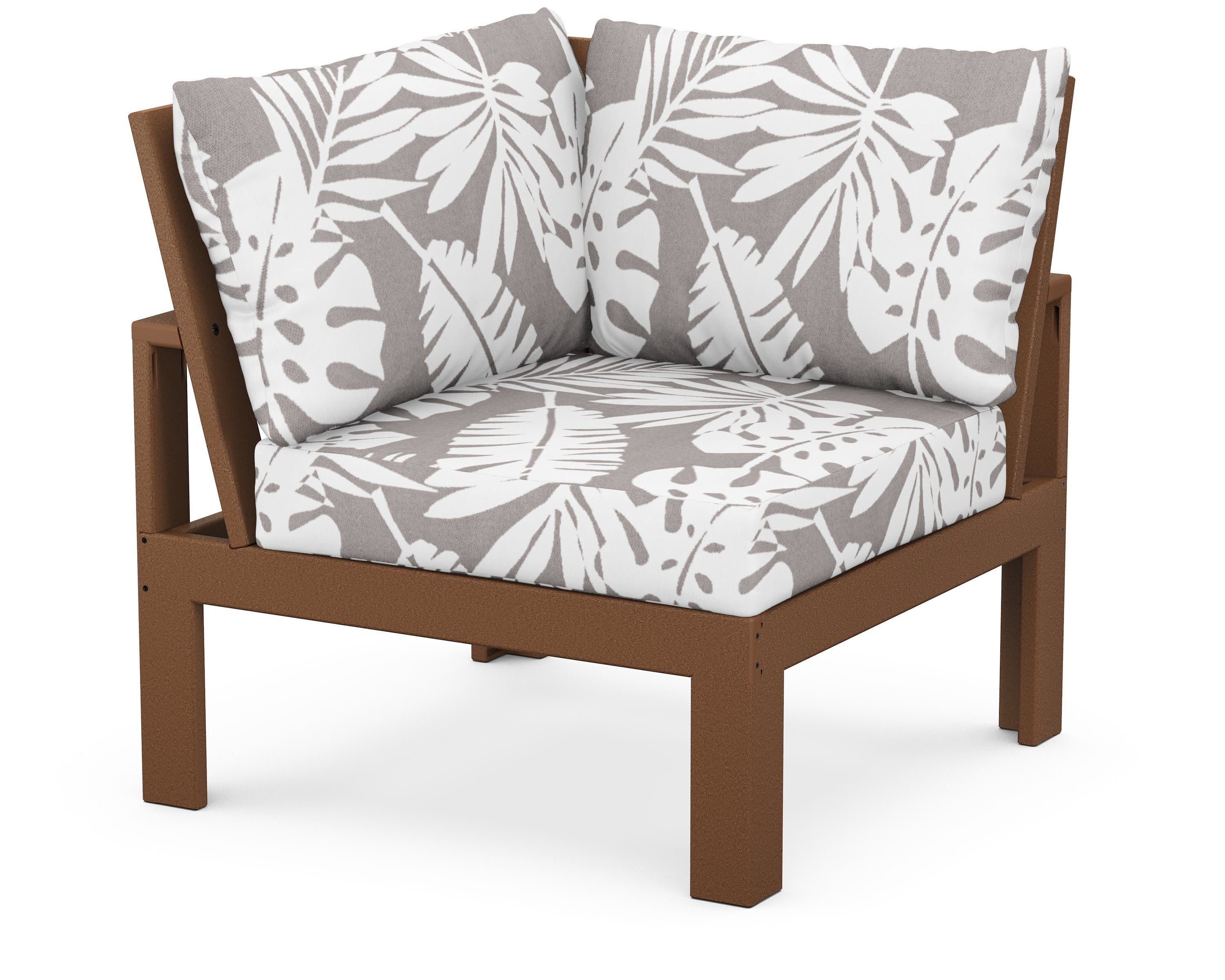 Modular Corner Chair in Teak / Leaf Grey Mist