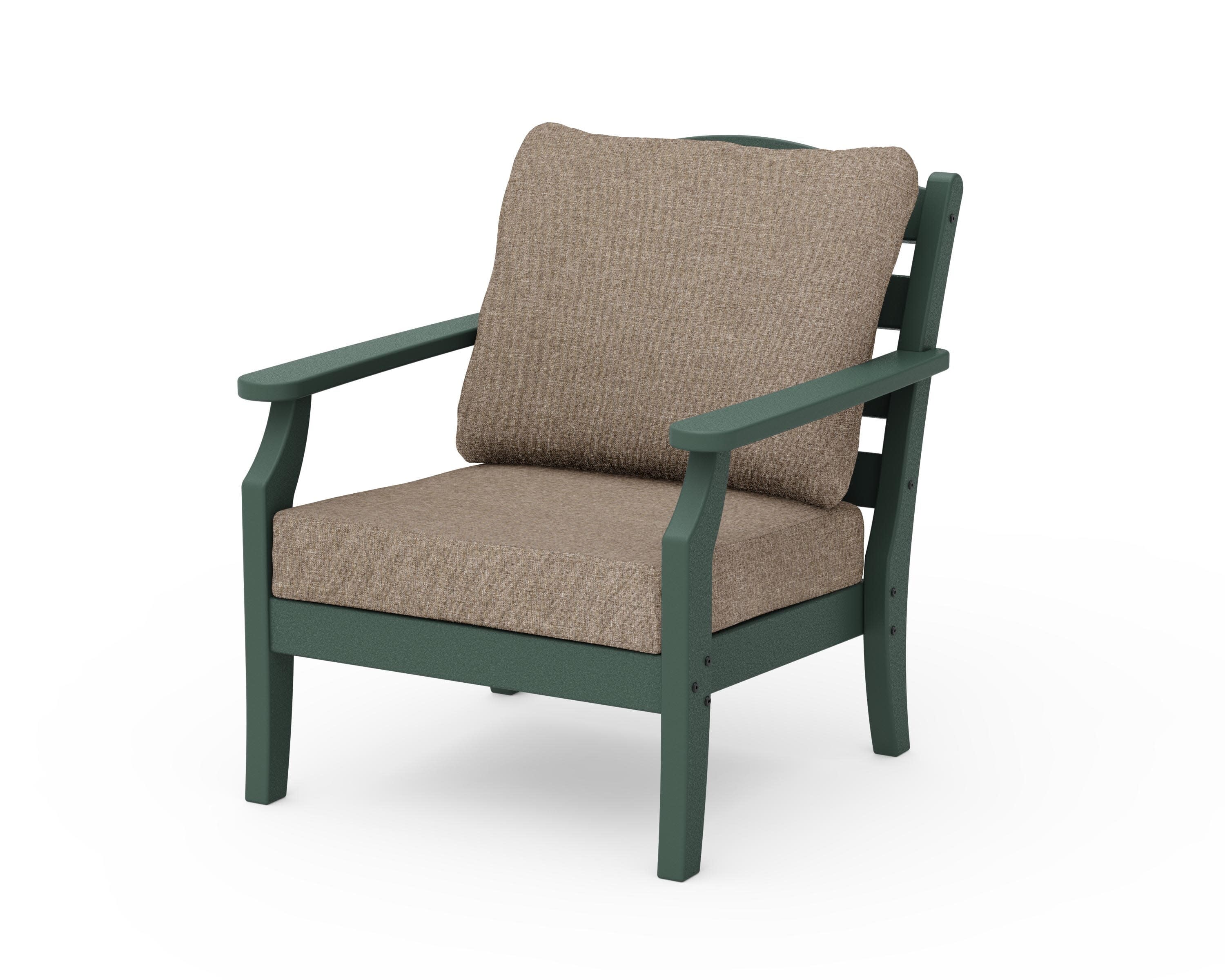 Savannah Deep Seating Chair in Green / Spiced Burlap