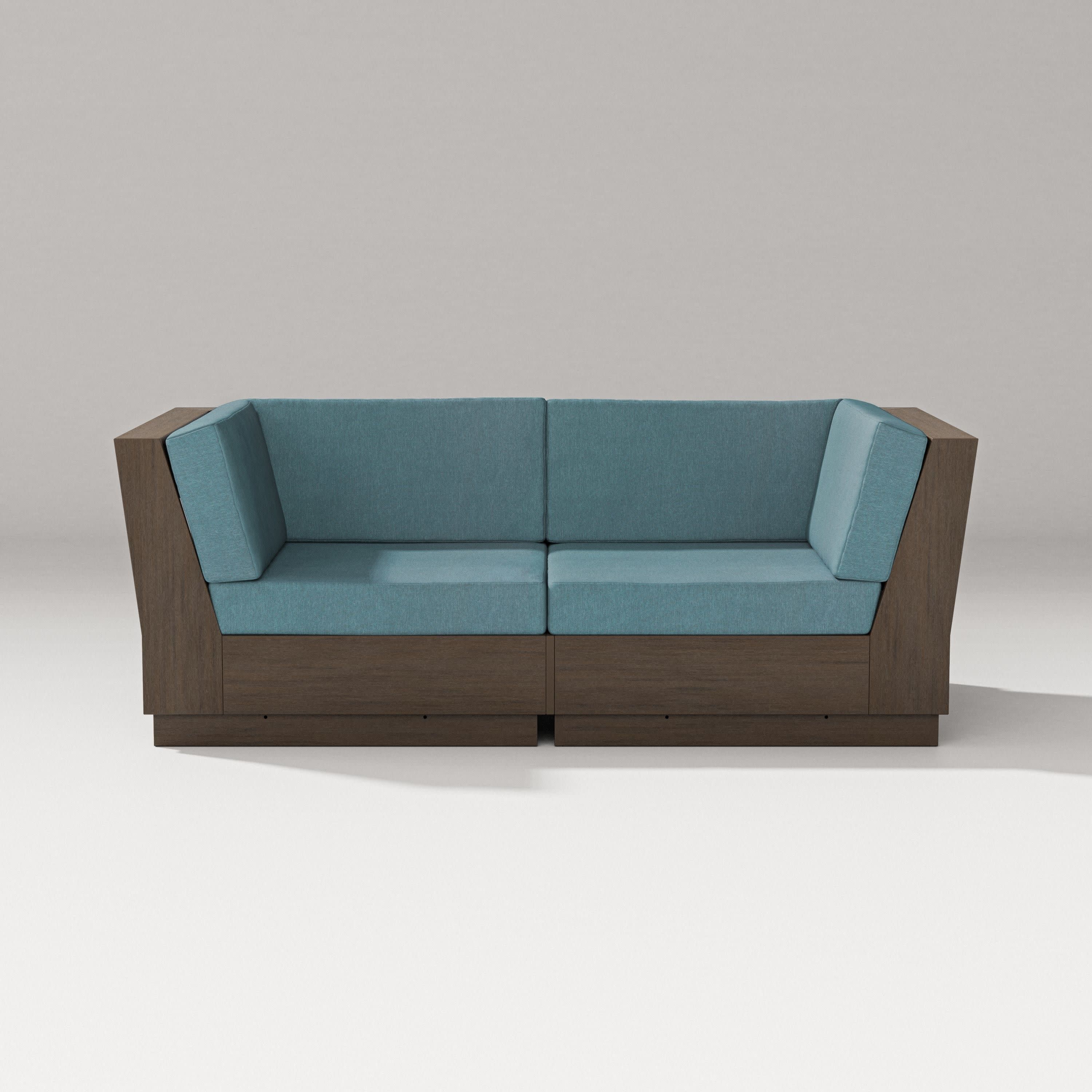 Elevate Loveseat Sectional in Kona / Ocean Teal