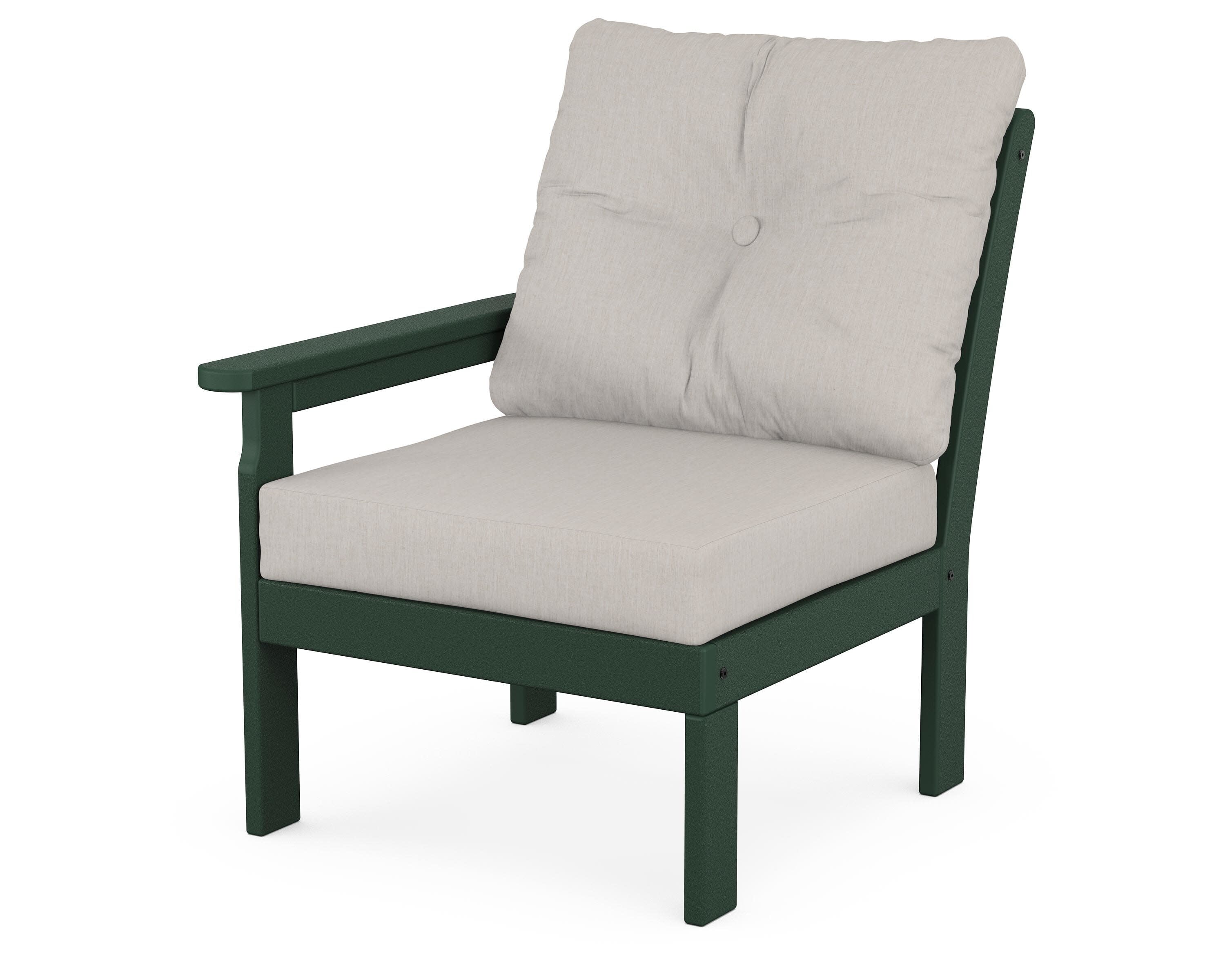 Vineyard Modular Left Arm Chair in Green / Cast Ash