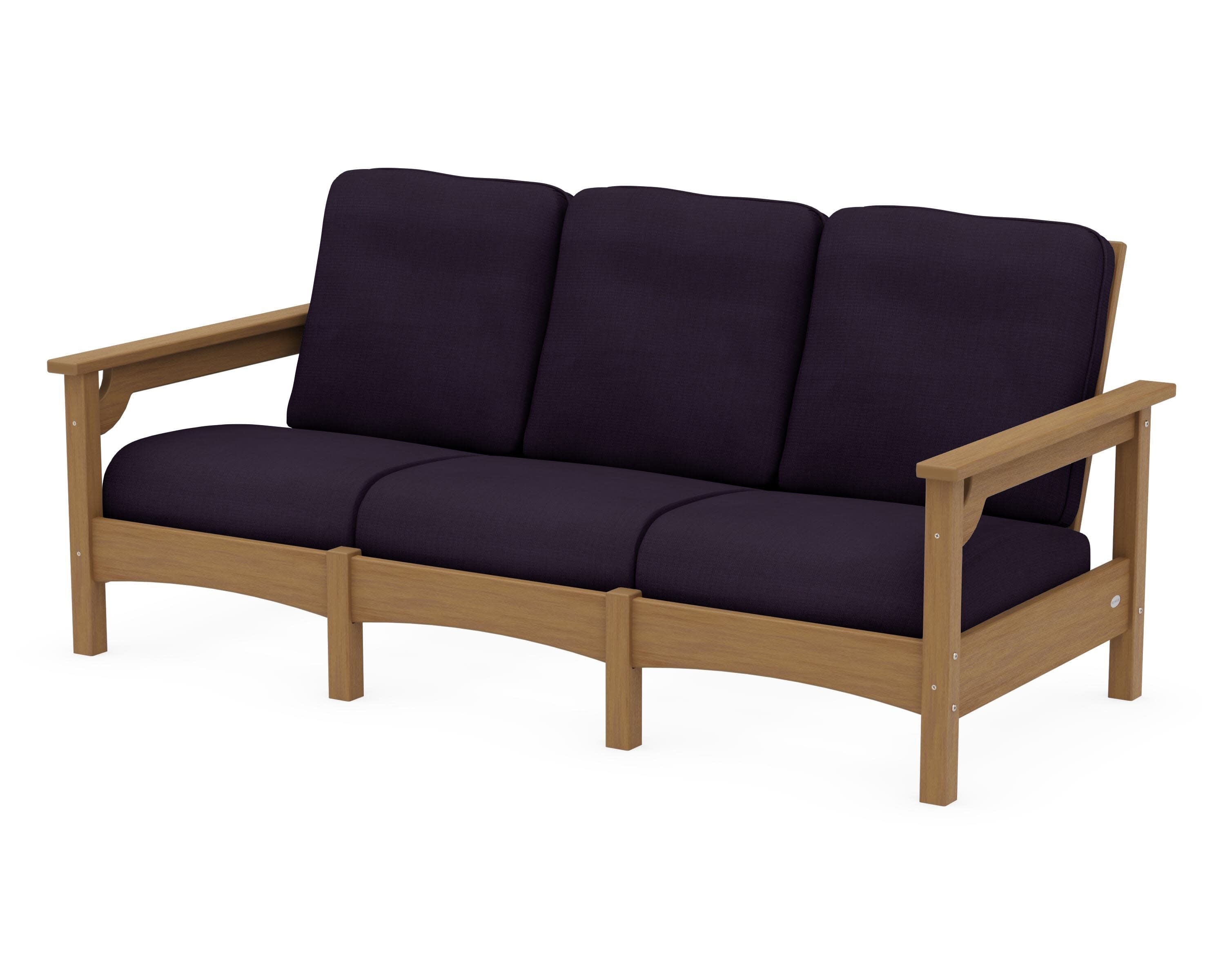 Club Sofa in Natural / Navy Linen